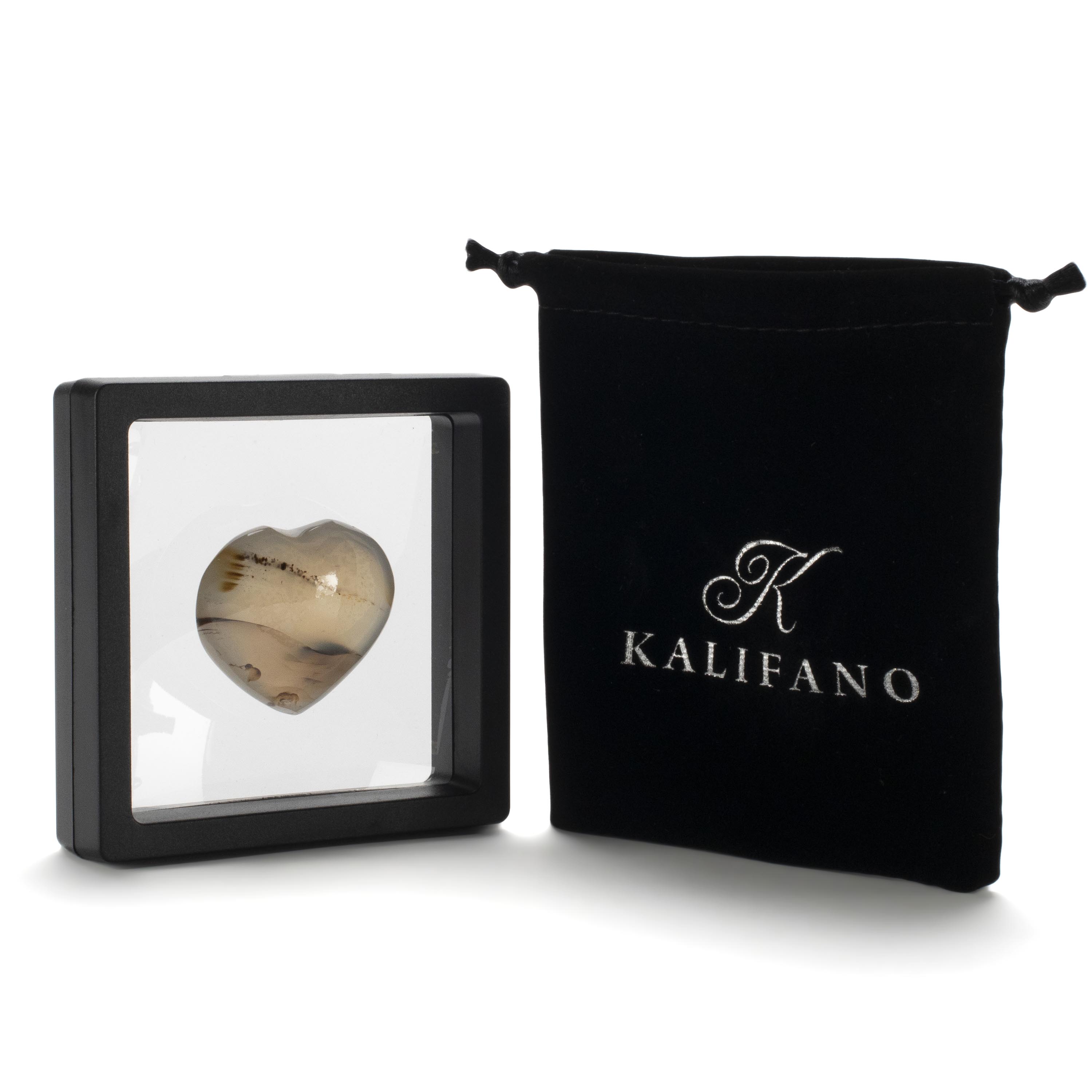 KALIFANO Agate Agate Gemstone Heart Carving 2" GH40-AG