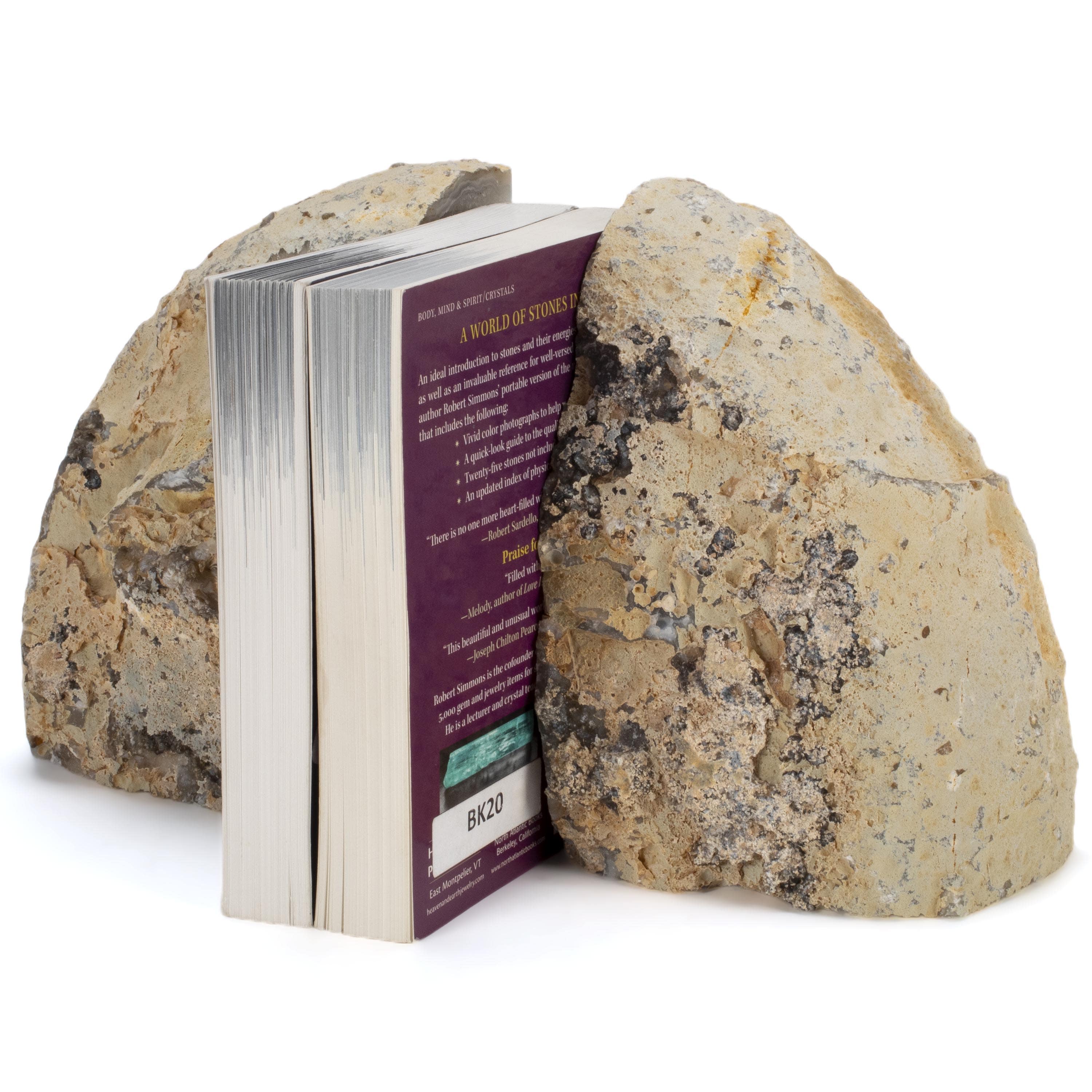 KALIFANO Agate Large Quartz Agate Geode Bookend Set BAB400-QA