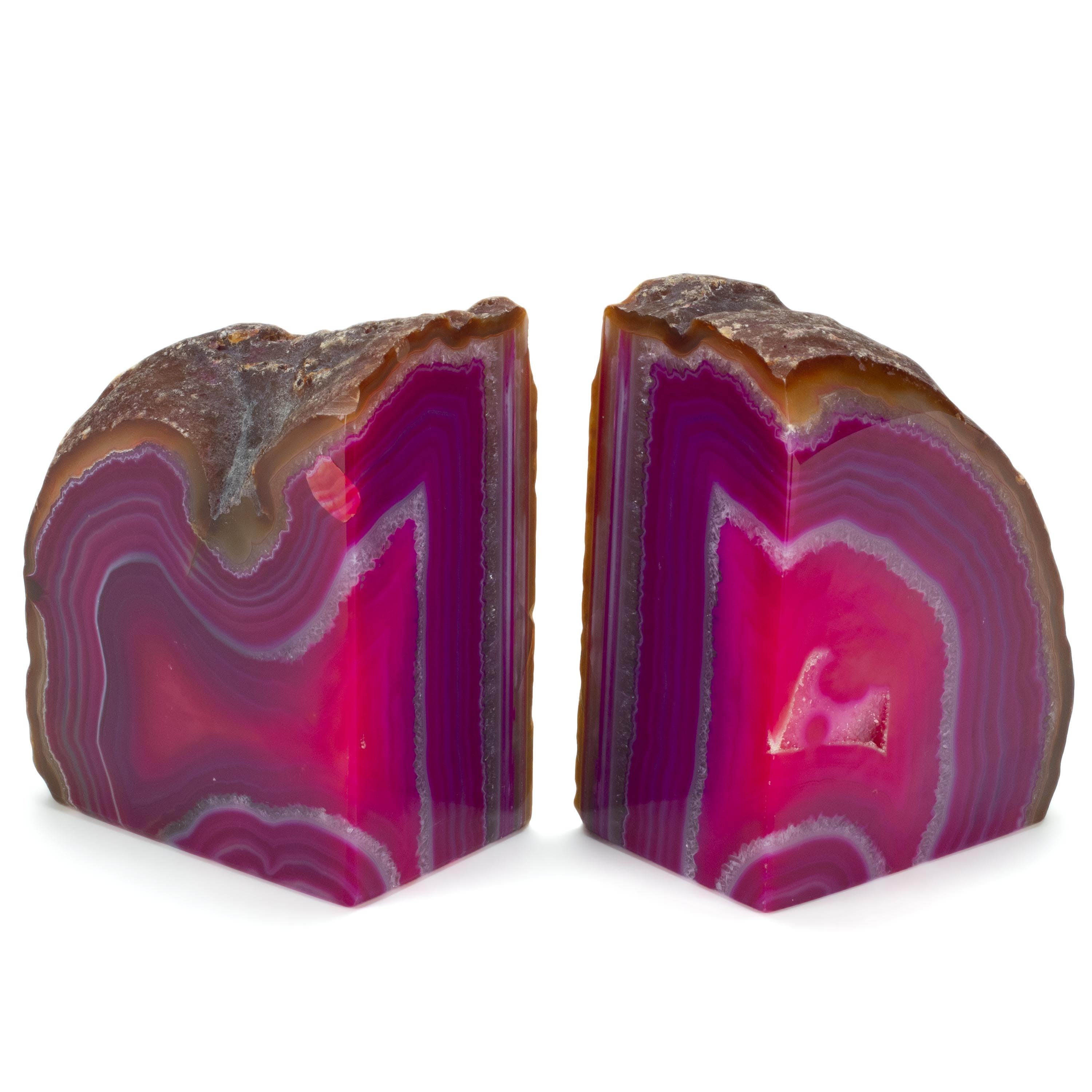 KALIFANO Agate Pink Agate Geode Bookend Set BAB240-PK