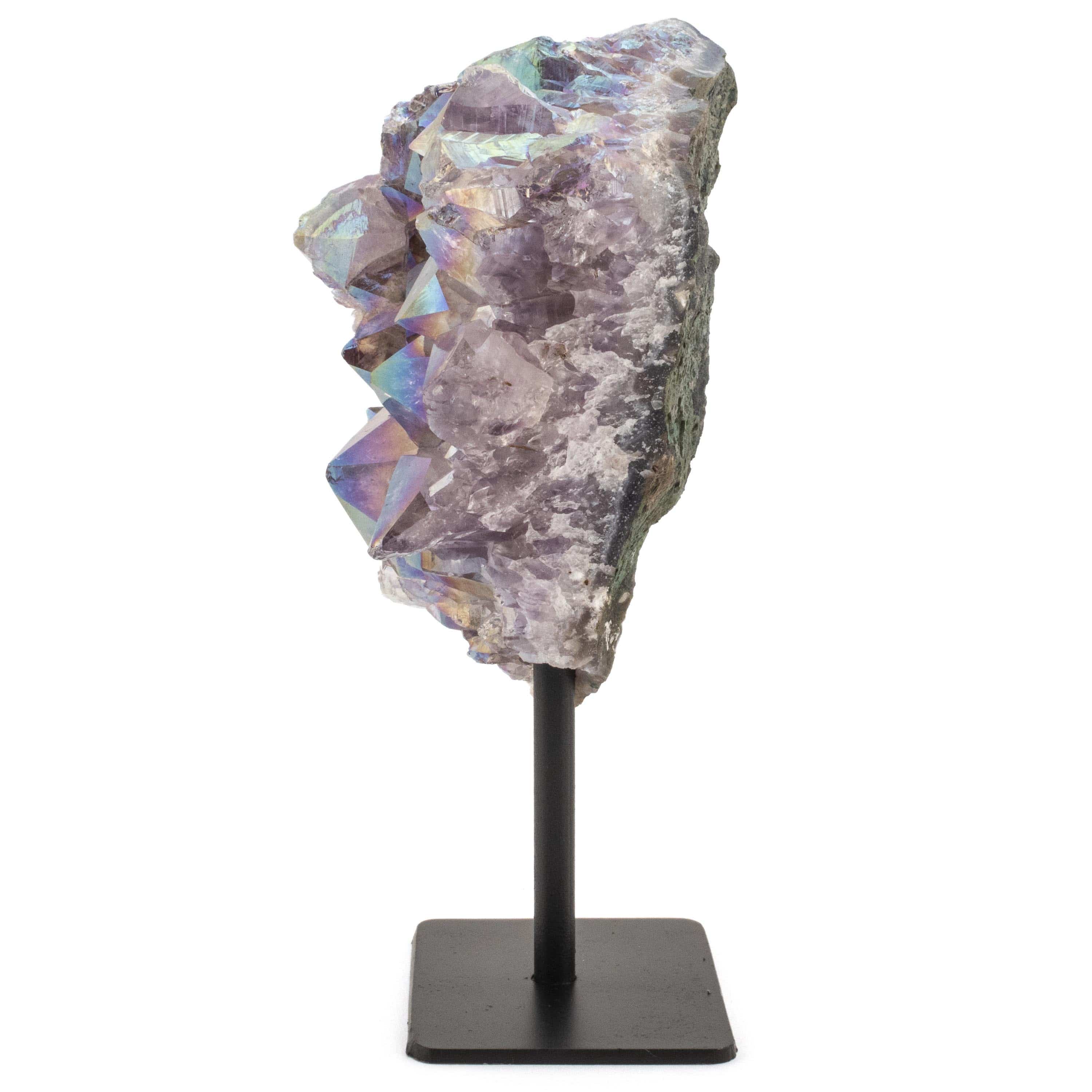 KALIFANO Amethyst Aura Borealis Amethyst Geode on Metal Stand - 400 g BAGS300-AB