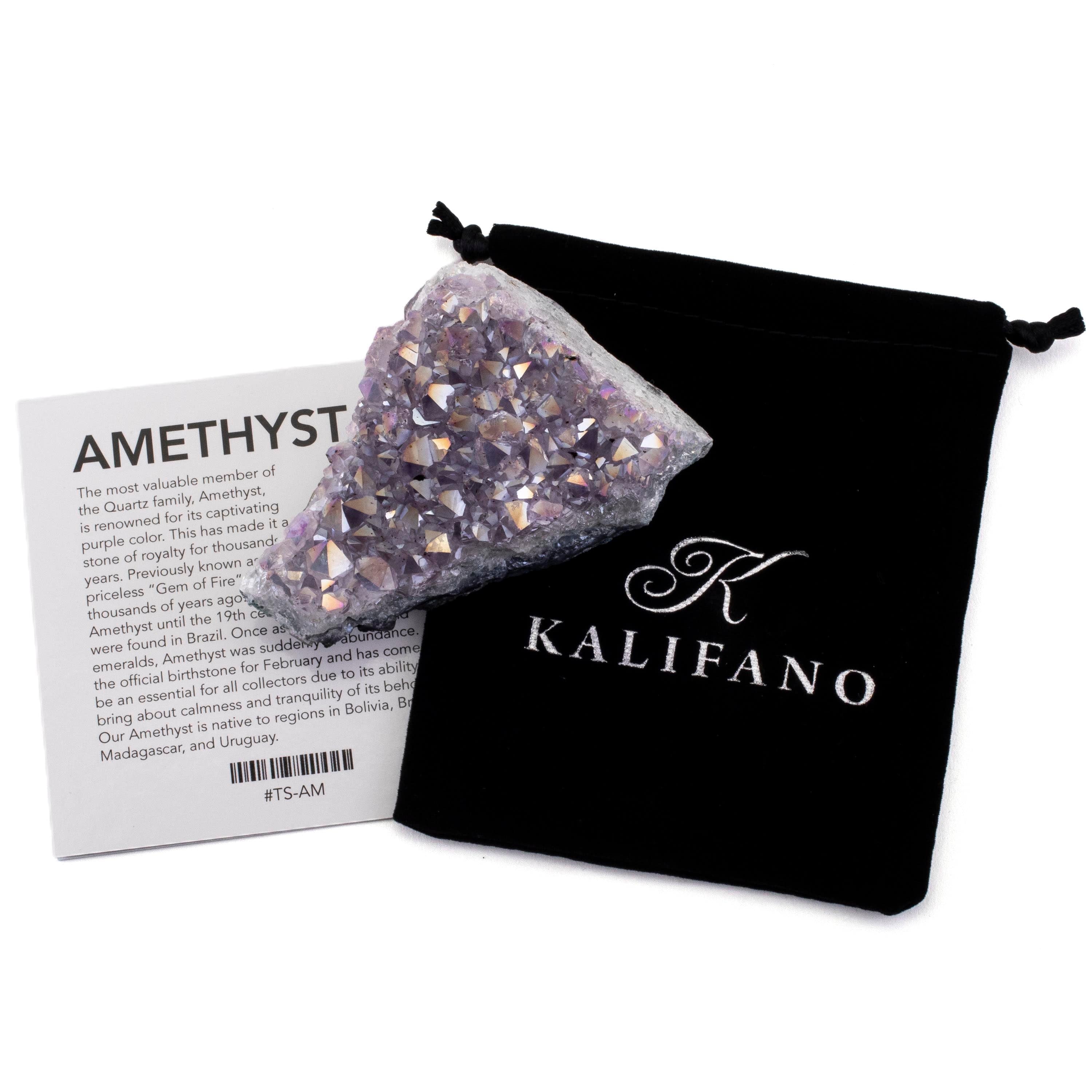 Kalifano Amethyst Large Aura Borealis Amethyst Geode Cluster BAG100-AB