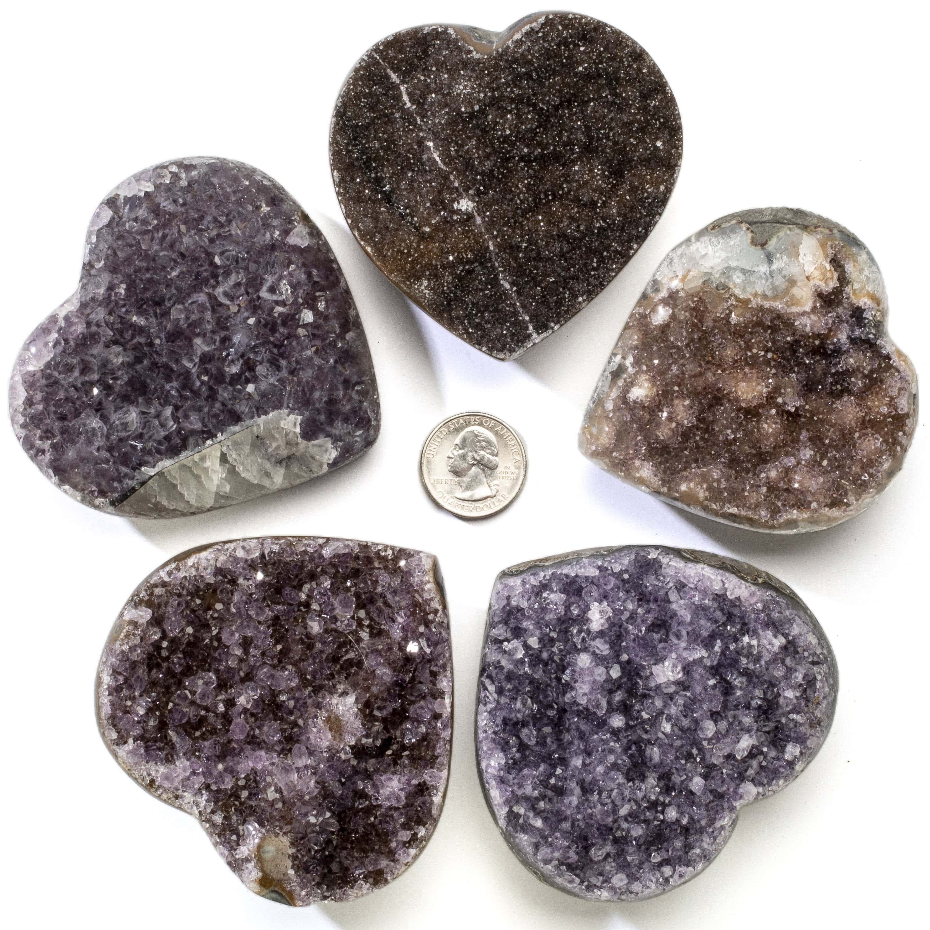 Kalifano Amethyst Natural Amethyst Geode Heart Carving from Uruguay - 250 grams UAGH300