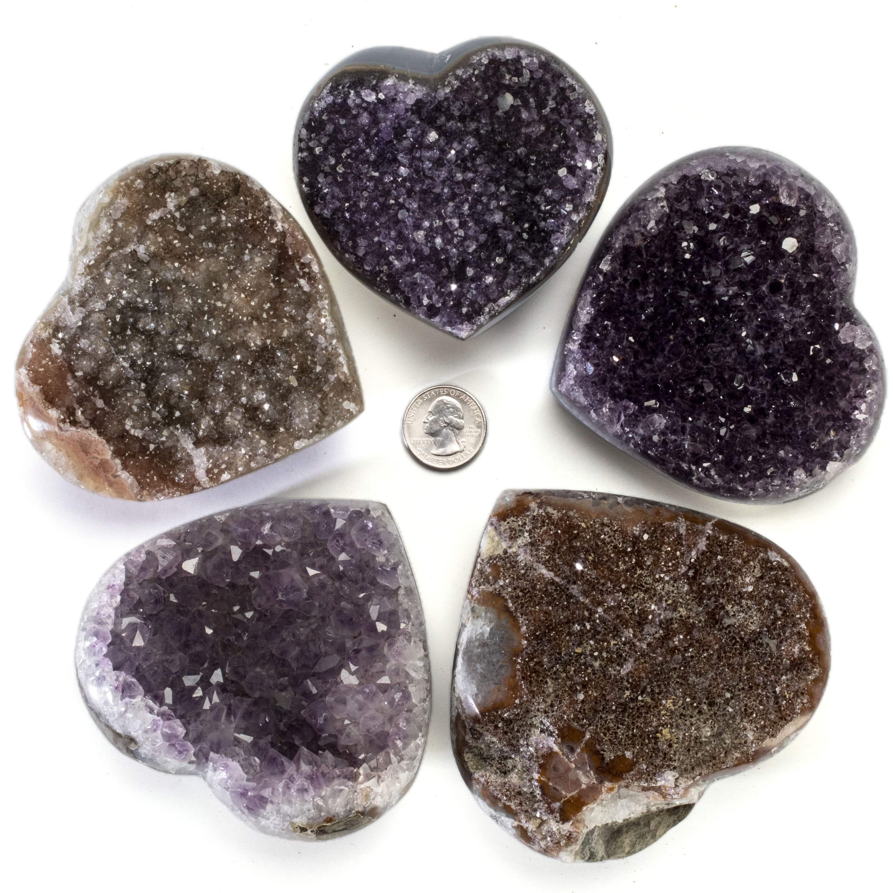Kalifano Amethyst Natural Amethyst Geode Heart Carving from Uruguay - 450 grams UAGH500