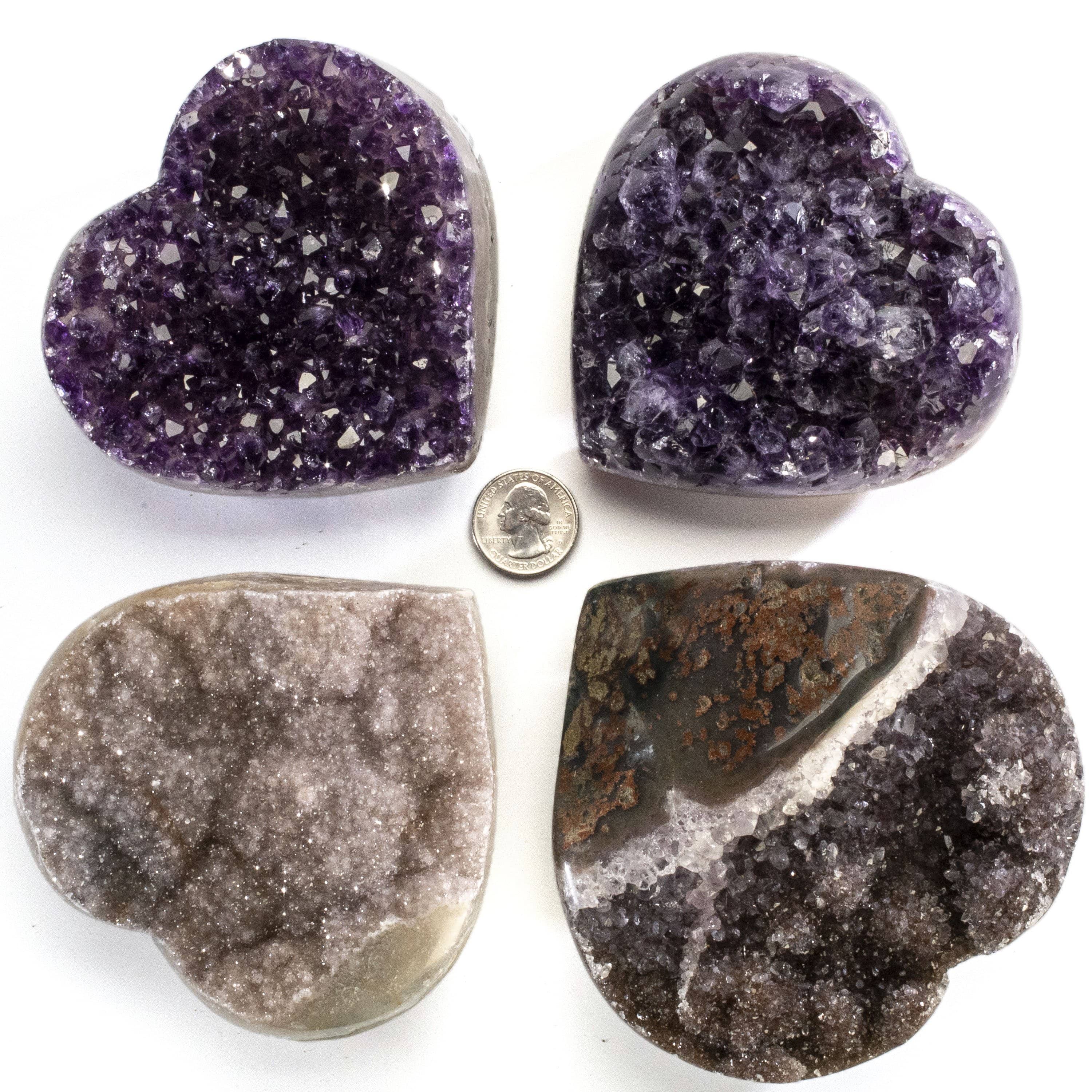 Kalifano Amethyst Natural Amethyst Geode Heart Carving from Uruguay - 900 grams UAGH1000