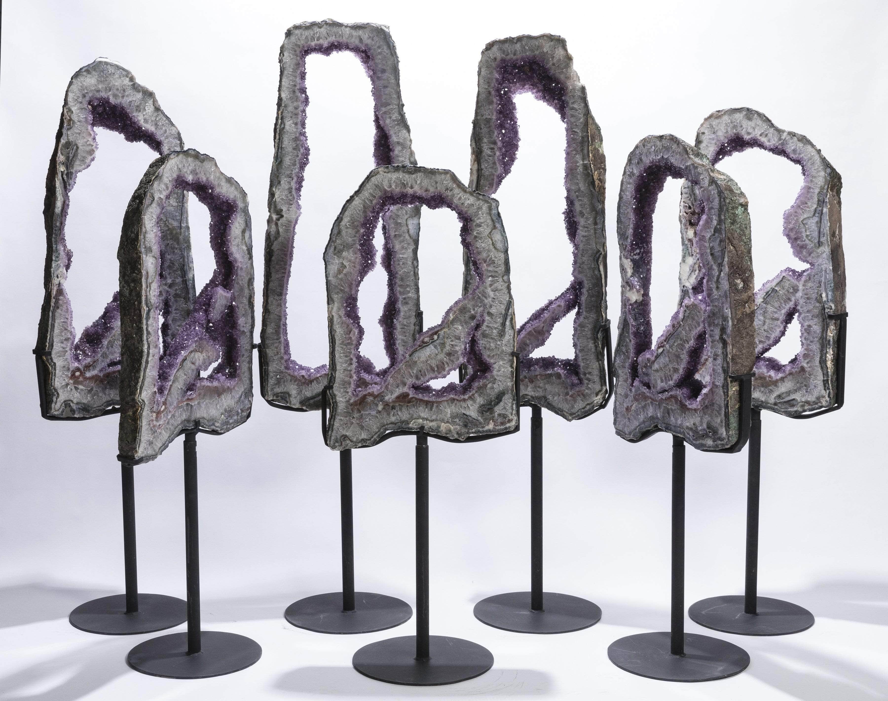 Kalifano Amethyst Natural Brazilian Amethyst Geode Slice on Stand - 46 in / 66 lbs BAG18000.001