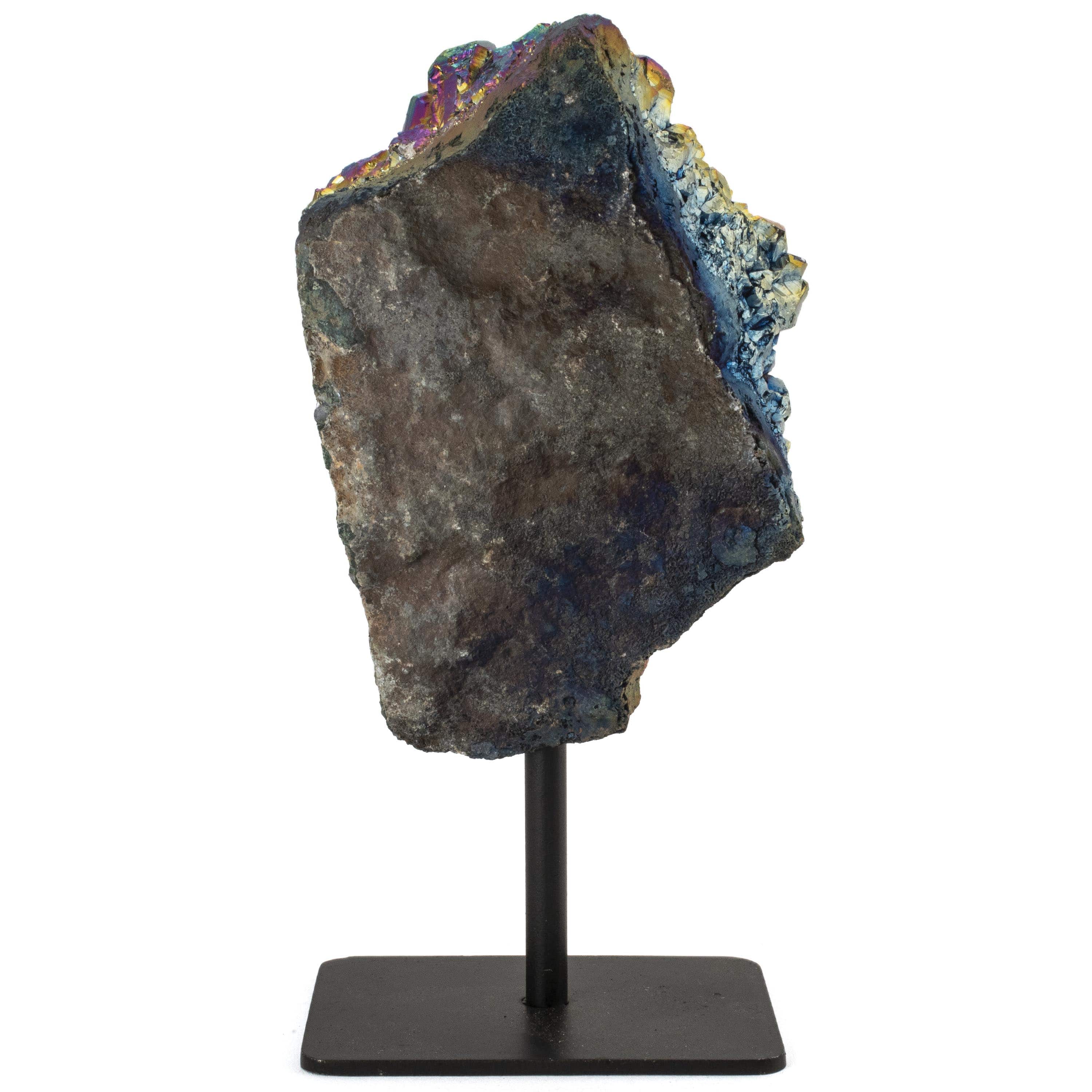 KALIFANO Amethyst Titanium Quartz Geode on Metal Stand - 400 g BAGS400-QT