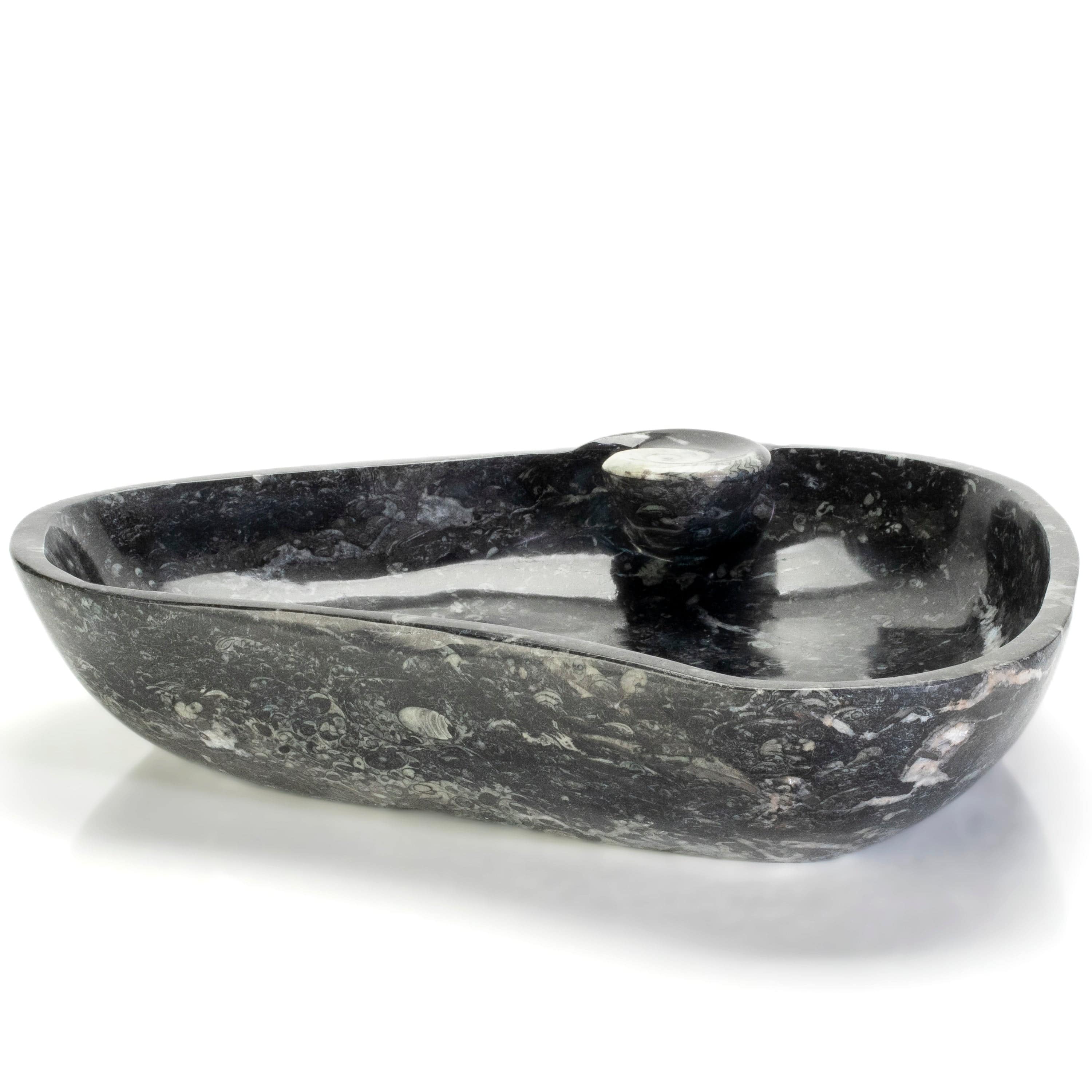 KALIFANO Ammonites & Orthoceras Orthoceras Fossil Sink Bowl ORBOWL3600.003