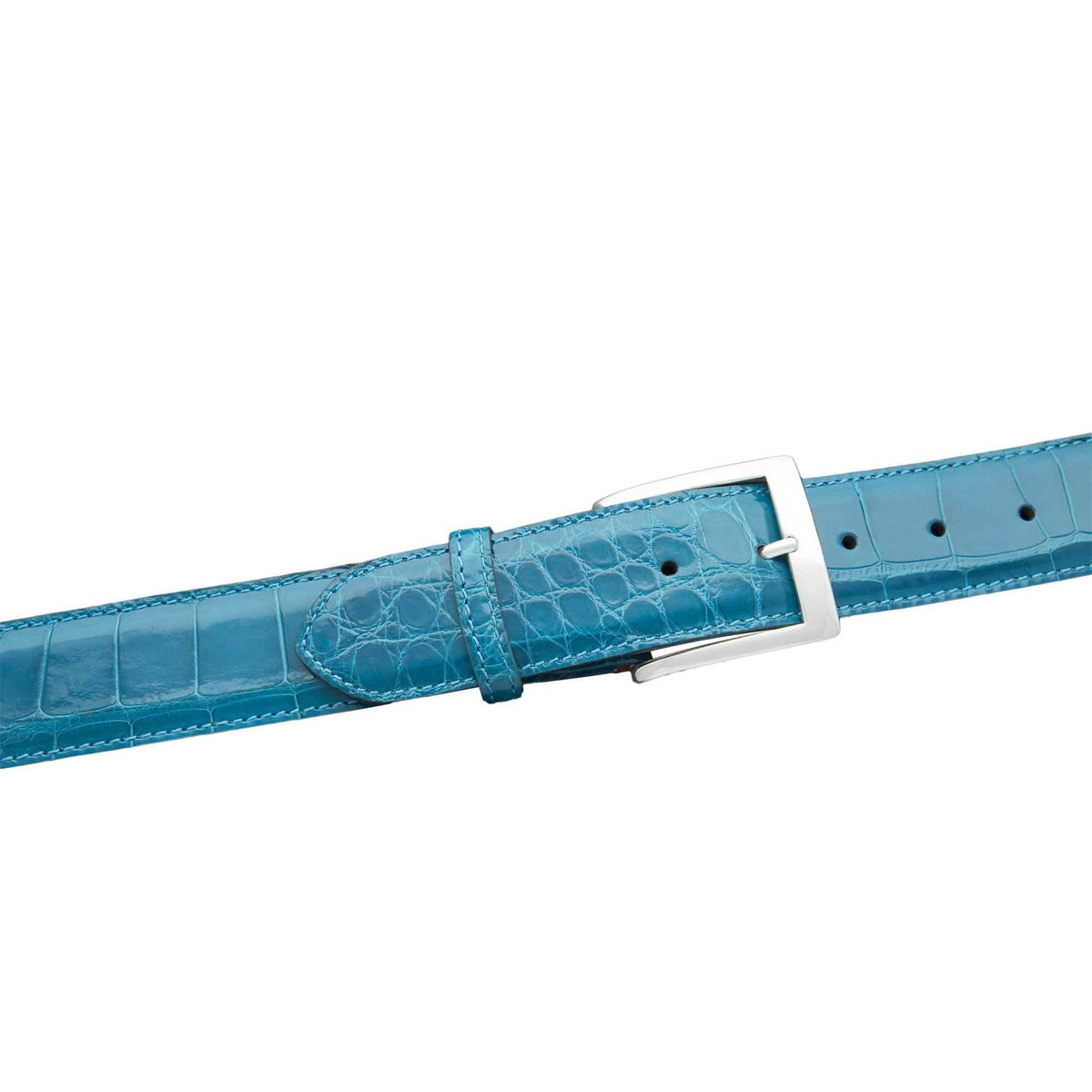Kalifano Belts & Buckles KA40-TUR - KALIFANO American Alligator 40 mm Belt, Turquoise KA40-TUR