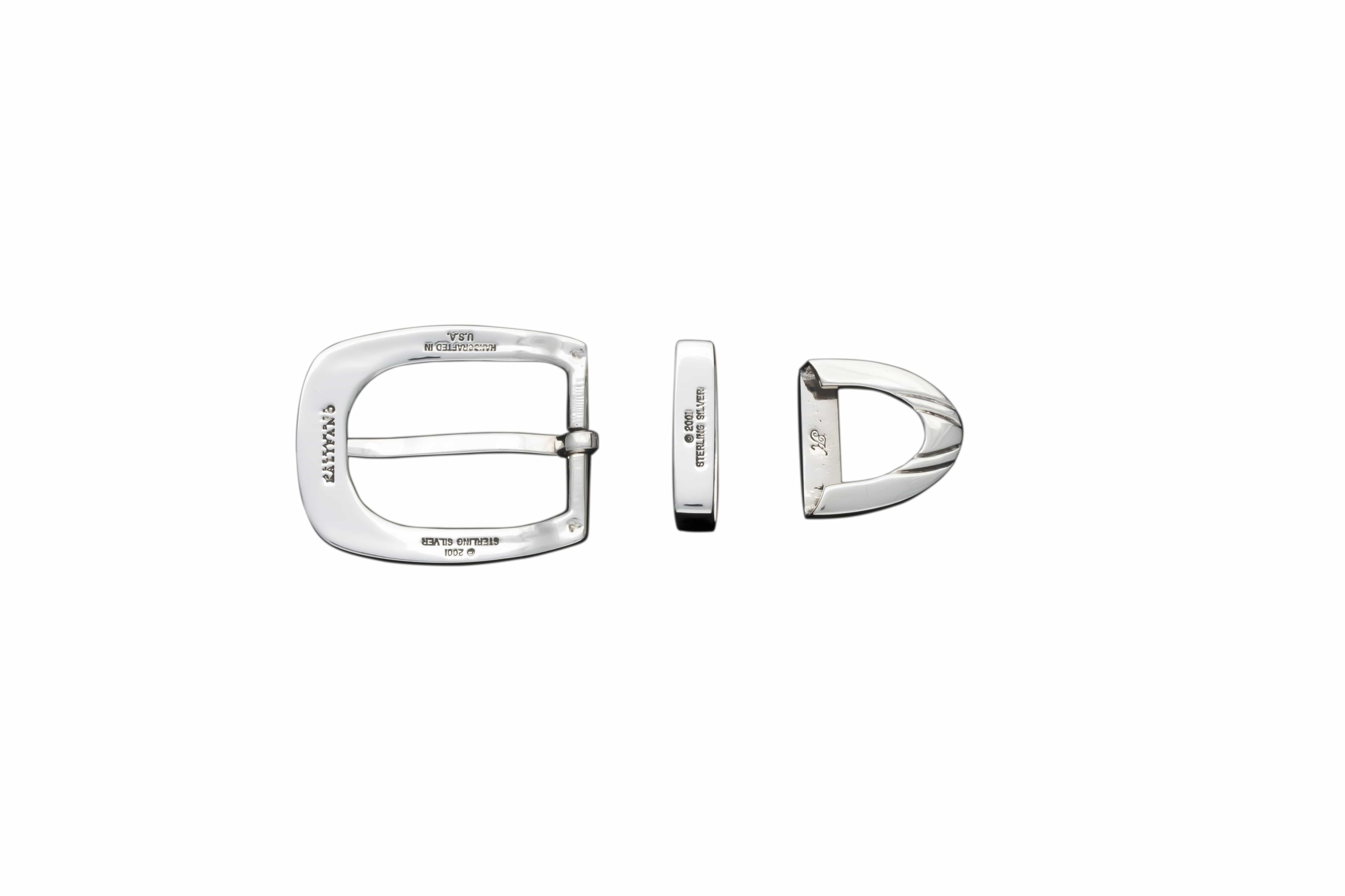 Kalifano Belts & Buckles RS78 - 1" Martin Sterling Silver Buckle Set RS78