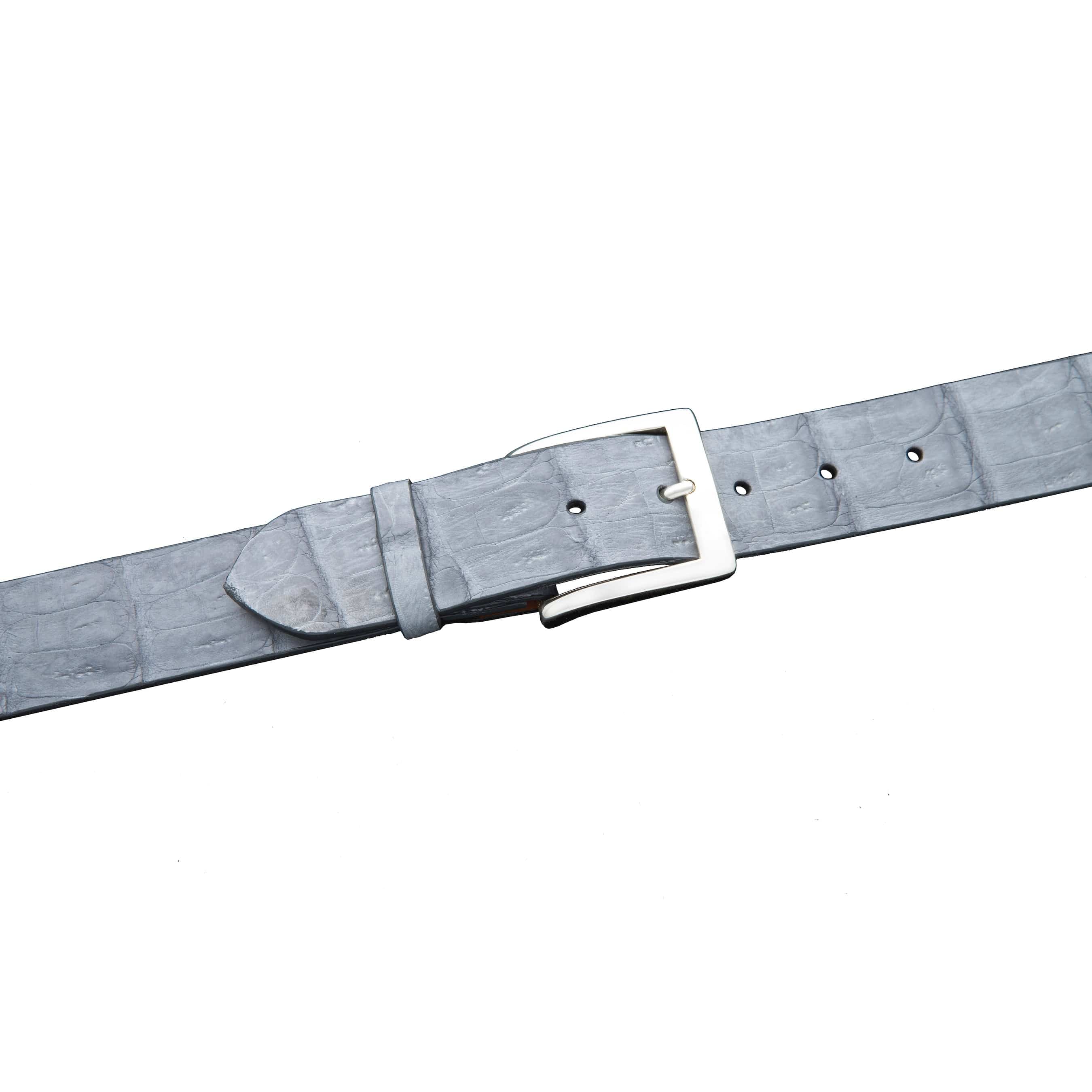 Kalifano Belts KC40-GRY - KALIFANO Matte Crocodile 40 mm Belt, Grey KC40-GRY