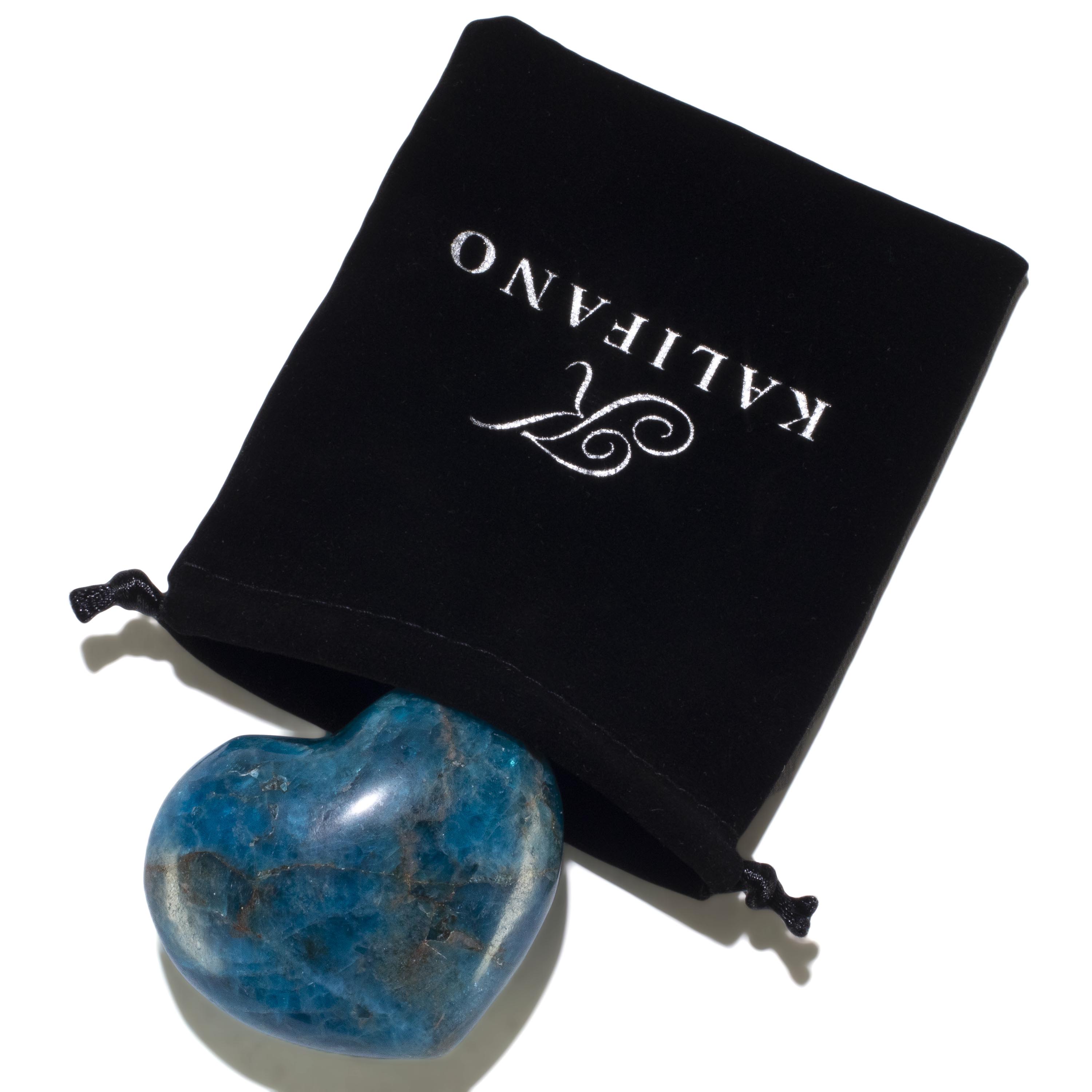 KALIFANO Blue Apatite Blue Apatite Gemstone Heart Carving 200g / 3in. GH200-AP