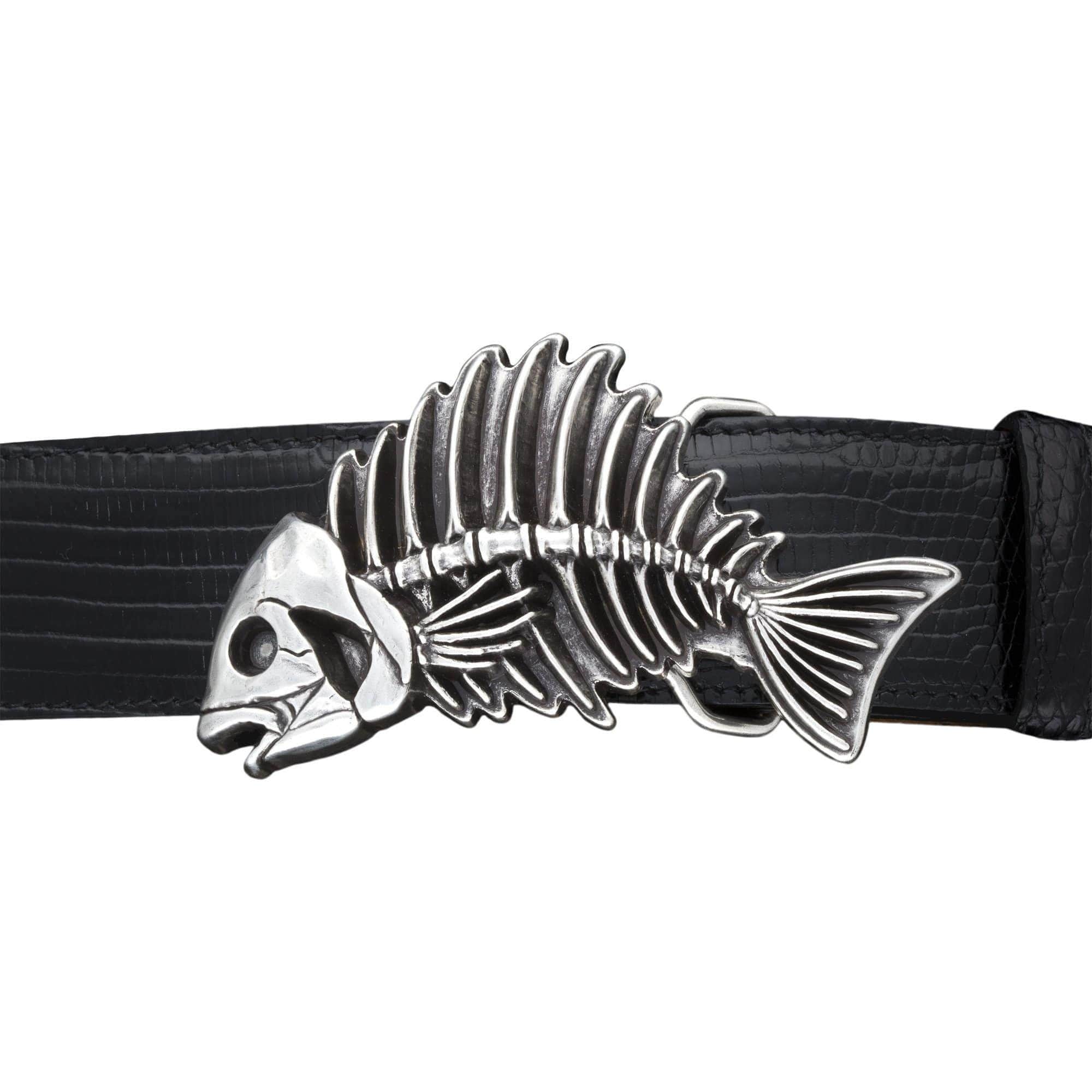 Kalifano Buckles KB40-10374AS - Kalifano Buckle 40mm Bones - Antique Silver KB40-10374AS