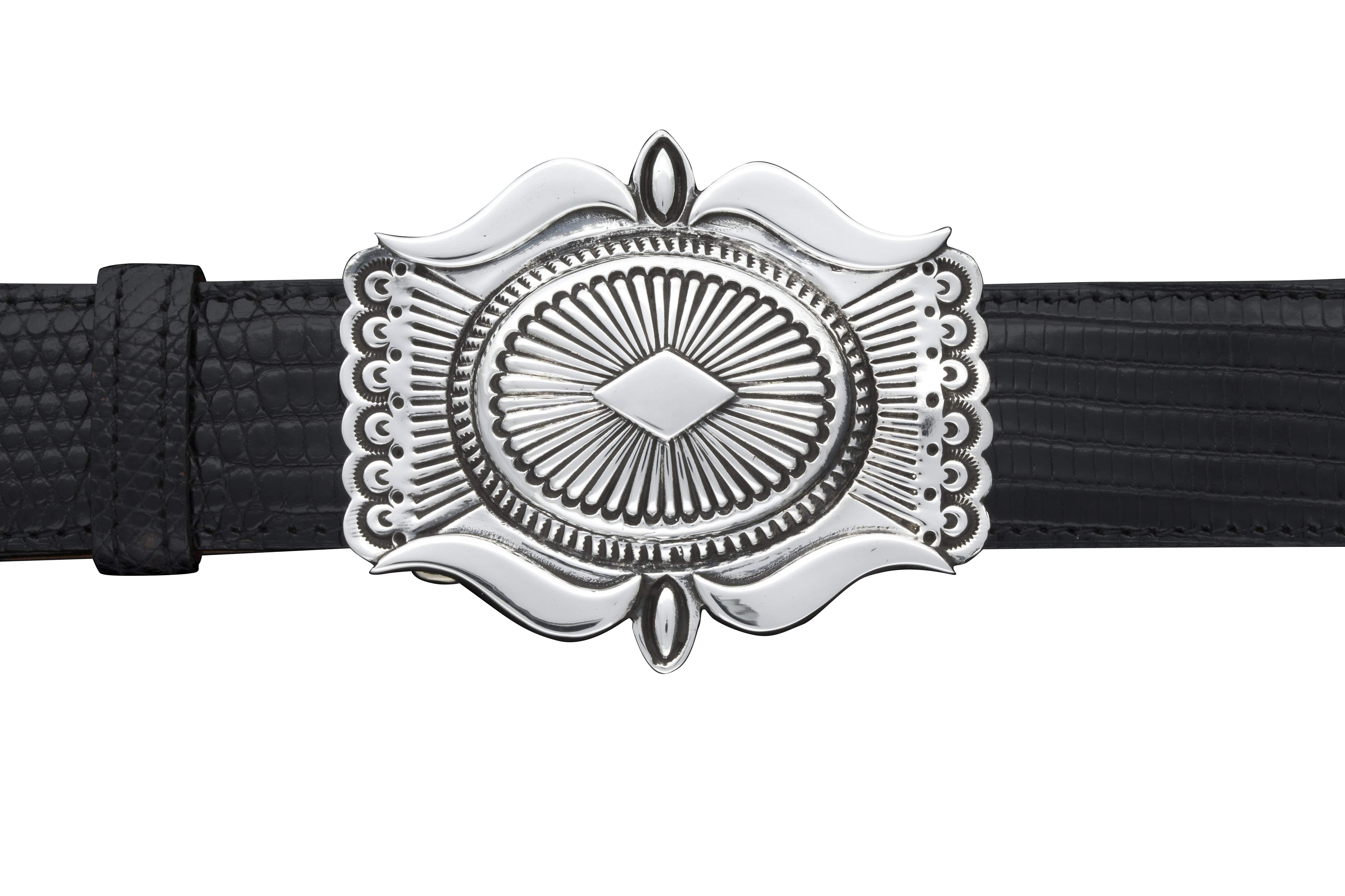 Kalifano Buckles RSLCB - 1 1/4" Sterling Silver Santa Fe Buckle RSLCB