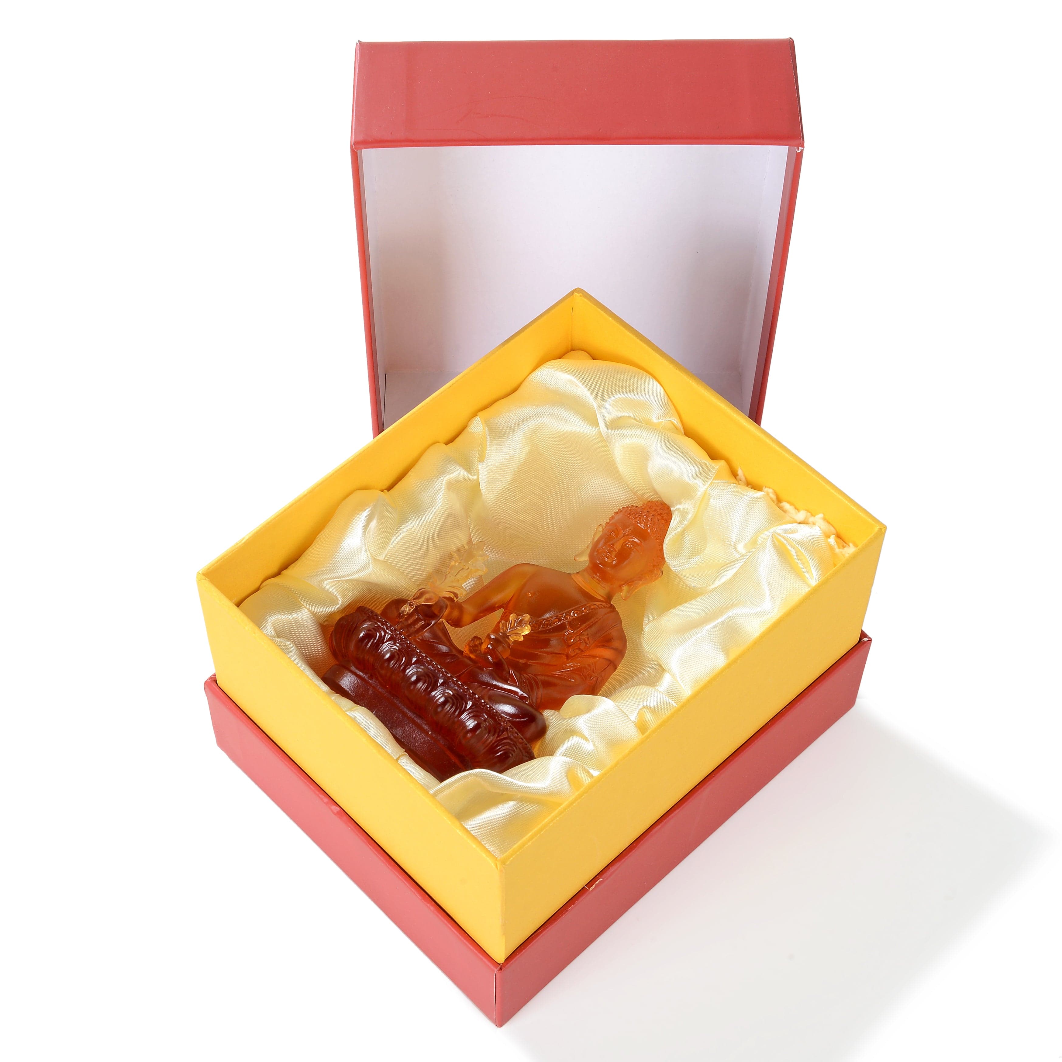 Kalifano Crystal Carving Divine Golden Guan Yin Crystal Carving - A Symbol of Compassion and Protection CRB110-OR