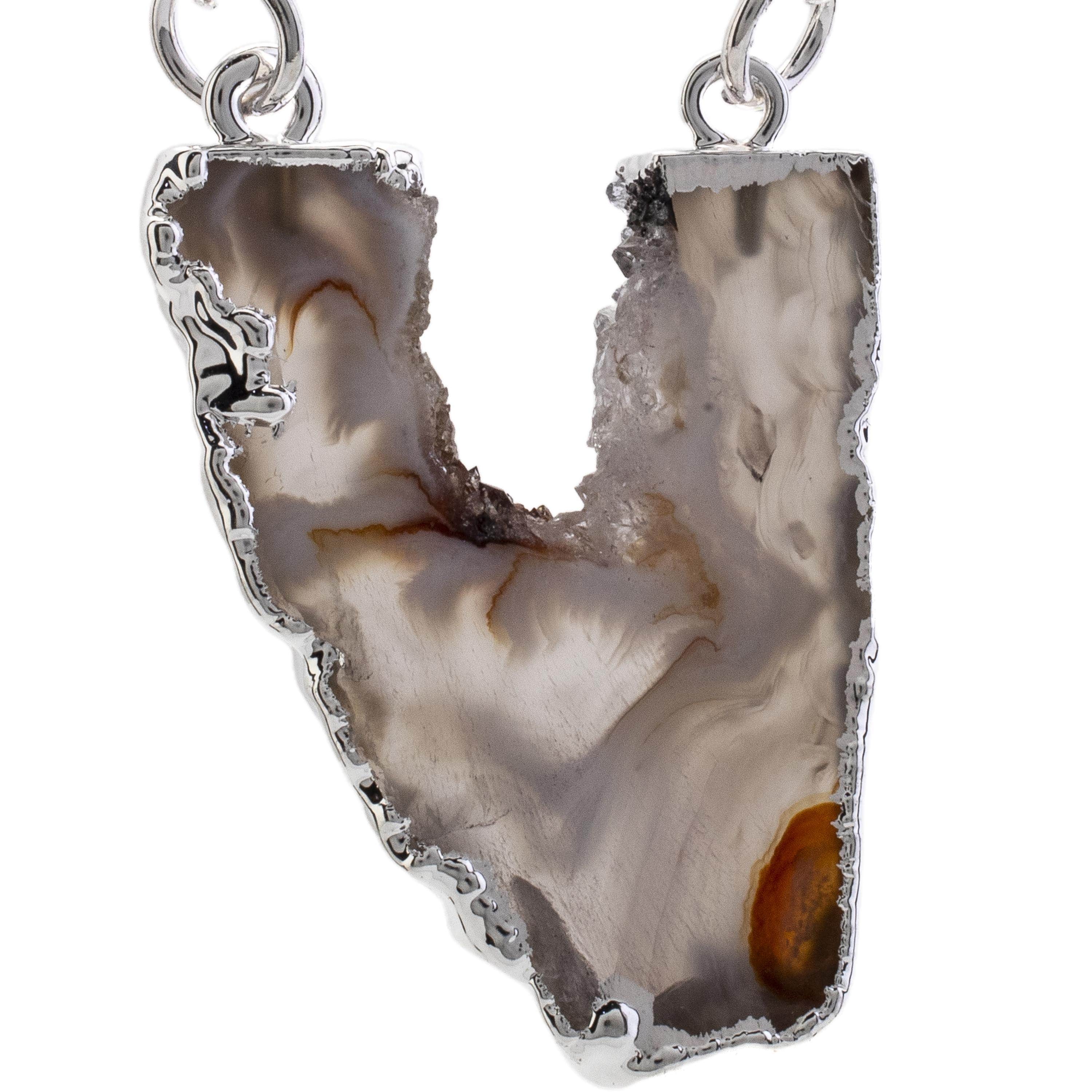 Kalifano Crystal Jewelry Agate Geode Slice Necklace CJN-2029-AG