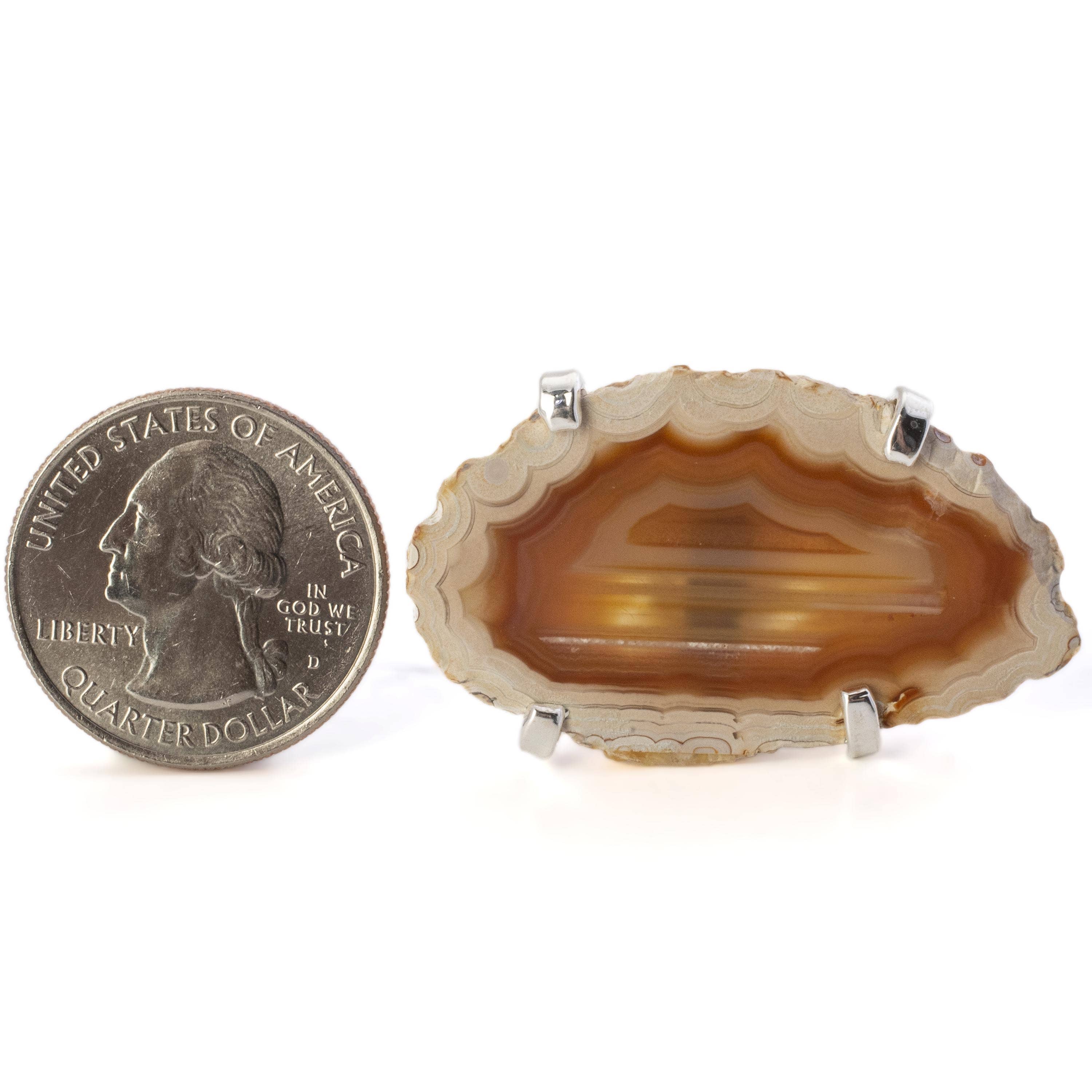 Kalifano Crystal Jewelry Agate Slice Adjustable Ring CJR-501-AG