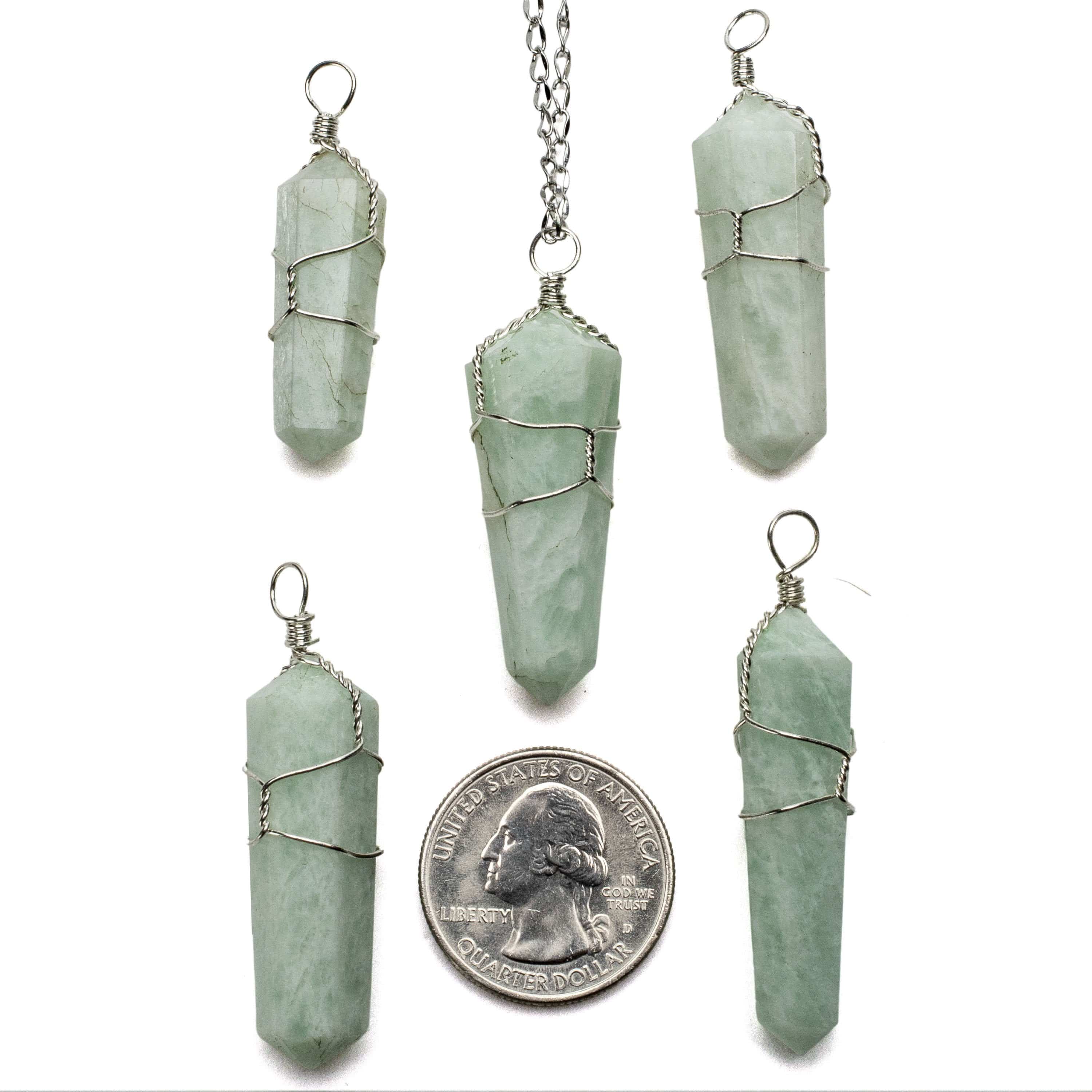 Kalifano Crystal Jewelry Amazonite Point Healing Stone Pendant CJ20-AZ