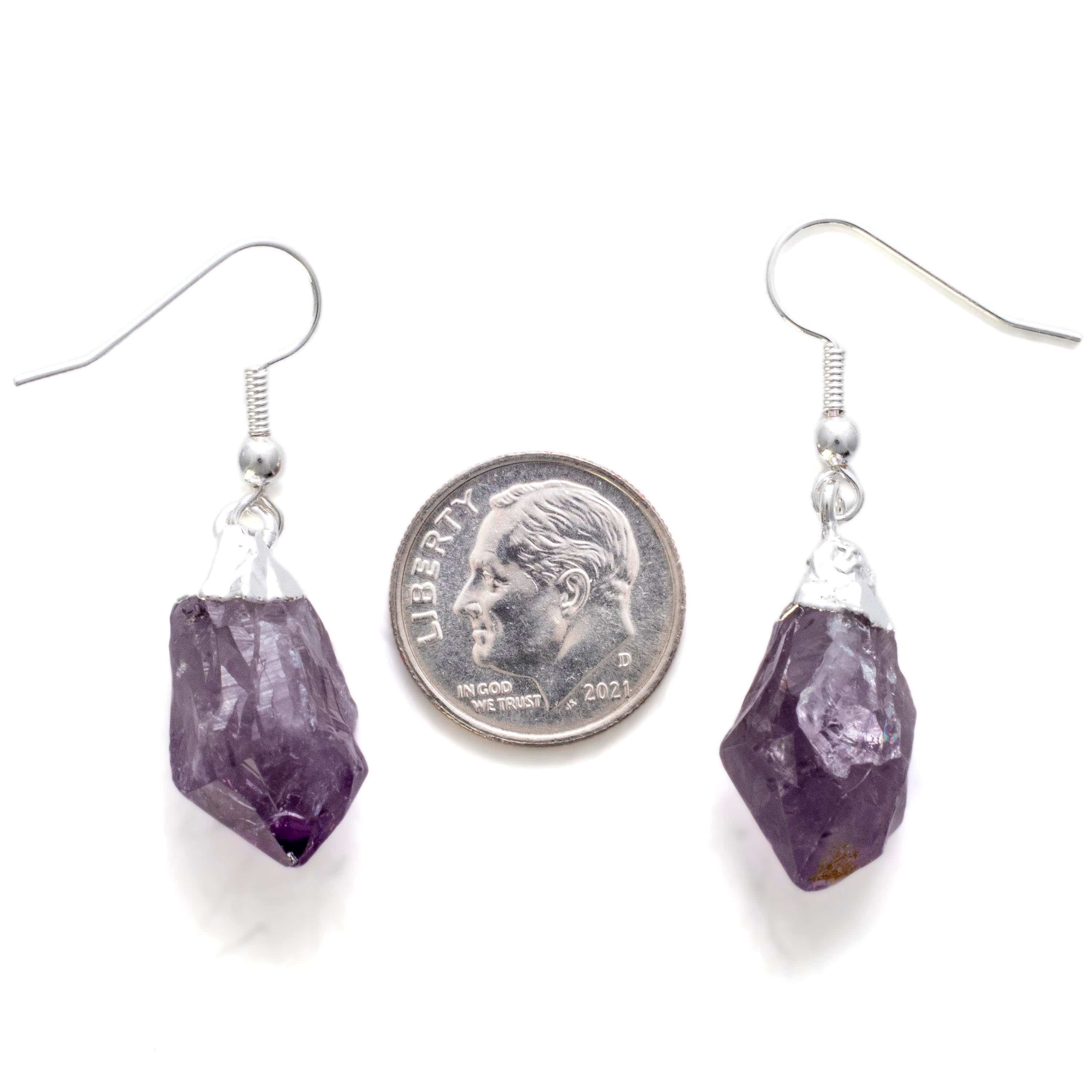 Kalifano Crystal Jewelry Amethyst Crystal Point Earrings CJE-1501-AM