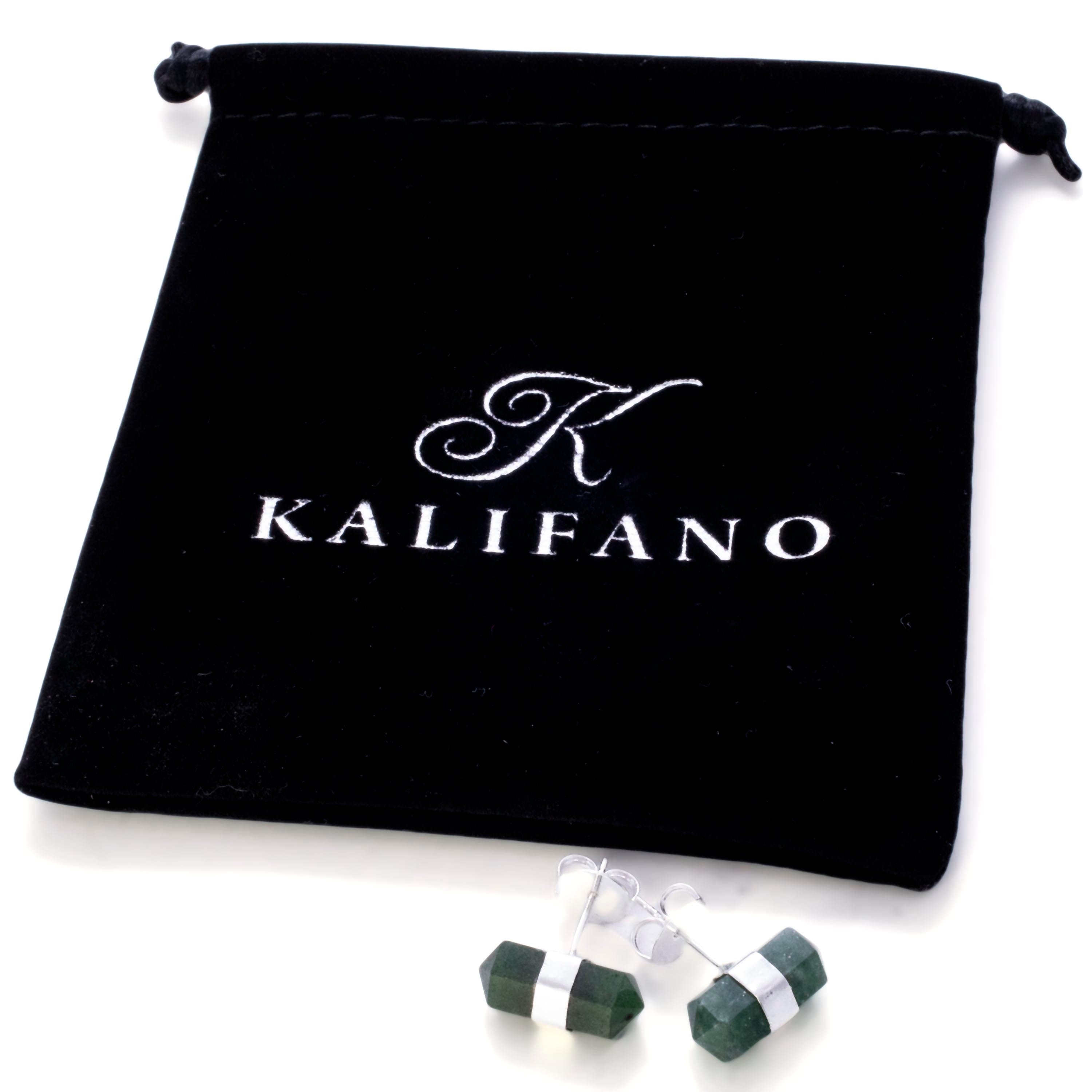 Kalifano Crystal Jewelry Aventurine Stud Earrings CJE-1516-AV