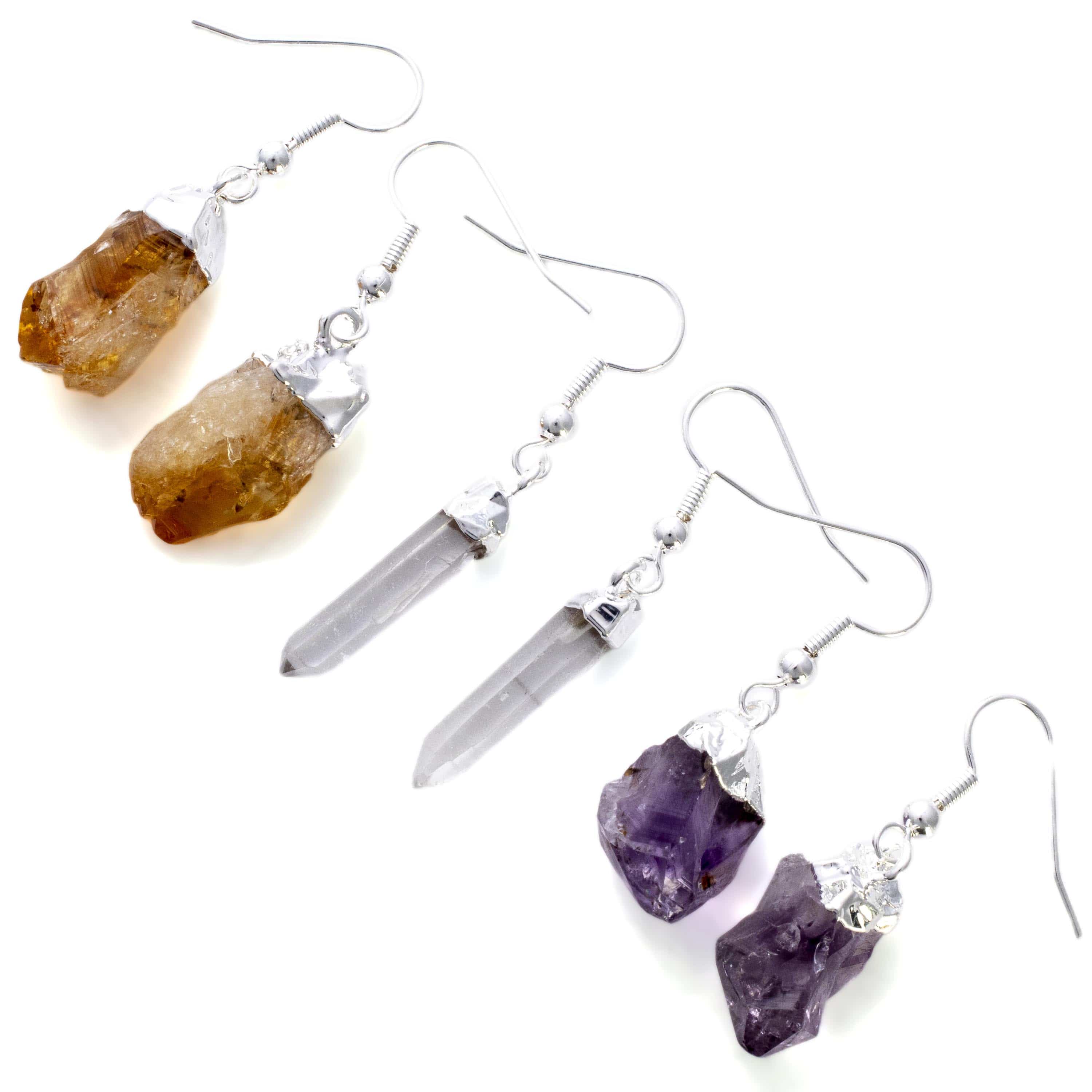 Kalifano Crystal Jewelry Citrine Crystal Point Earrng CJE-1501-CT