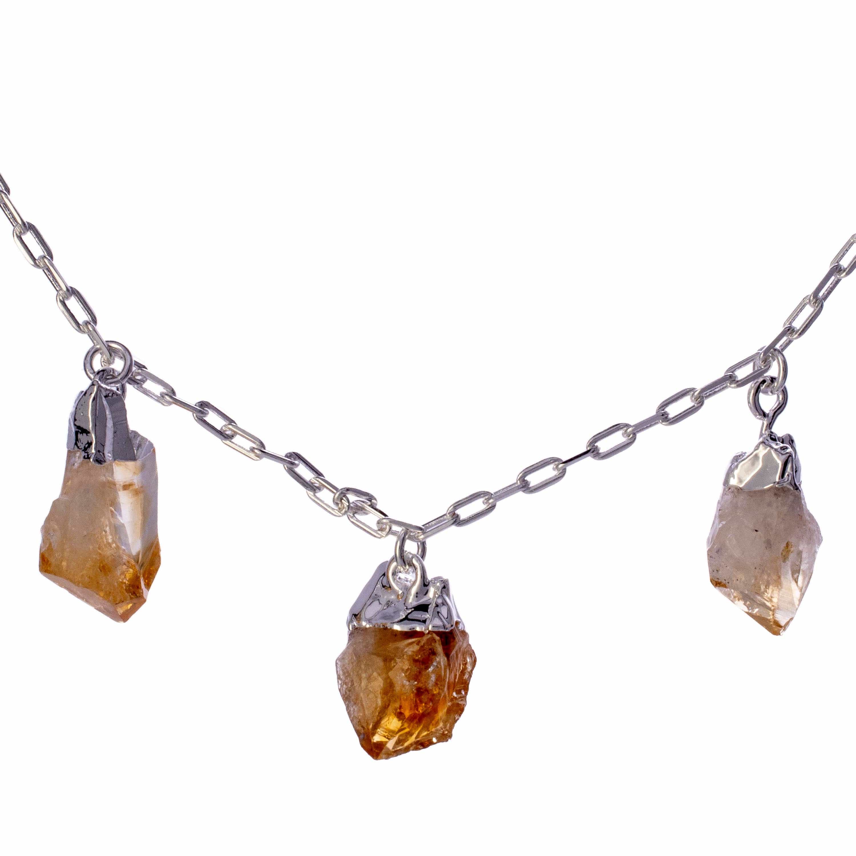 Kalifano Crystal Jewelry Citrine Triple Point Necklace CJN-2042-CT