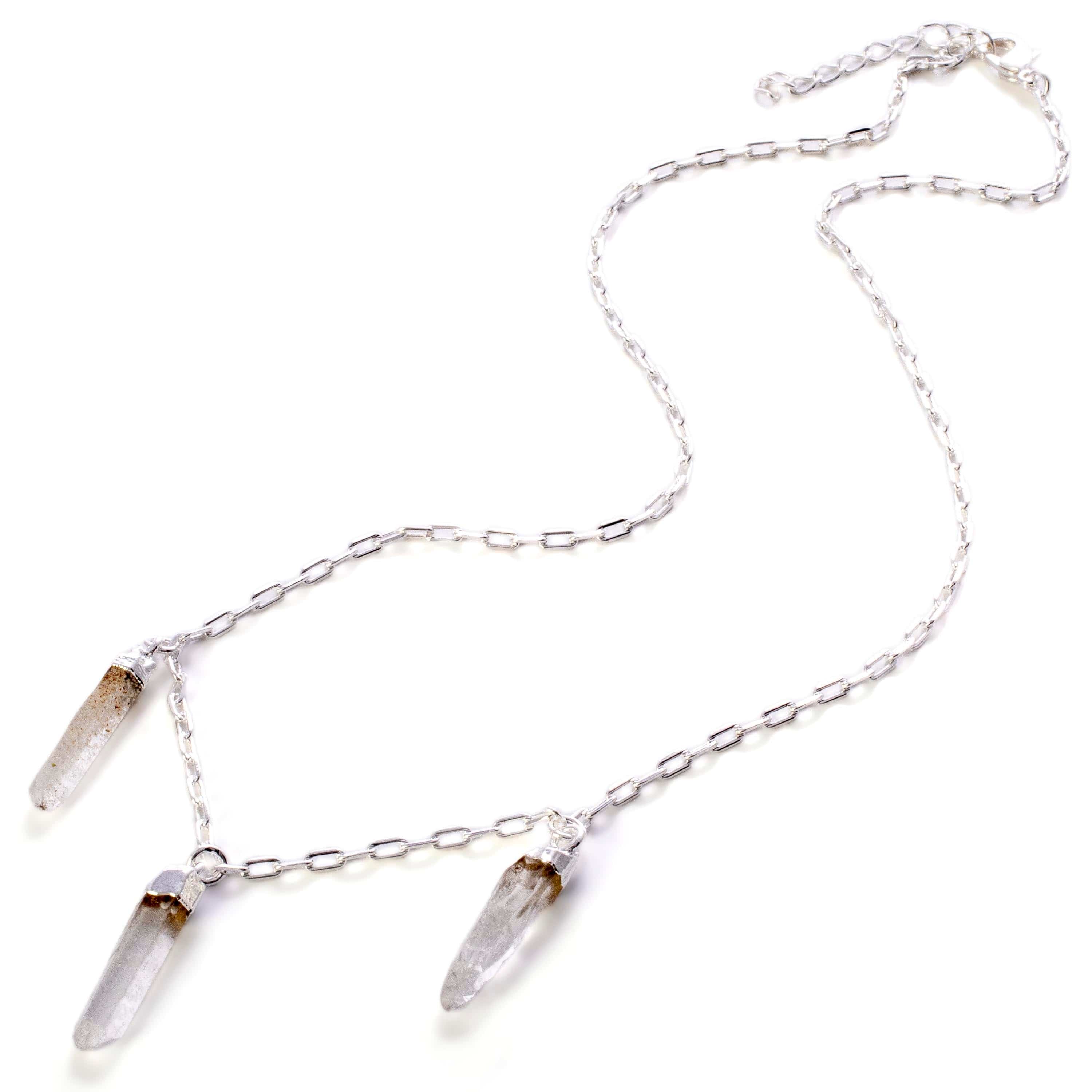 Kalifano Crystal Jewelry Clear Quartz Triple Point Necklace CJN-2042-QZ