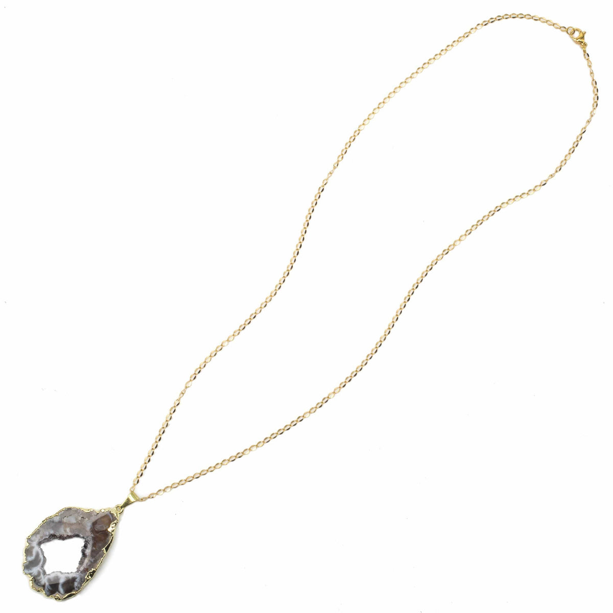 Kalifano Crystal Jewelry Druzy Agate Healing Stone Pendant with Gold Plating CJNG40-DY