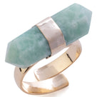 Gold Plated Amazonite Adjustable Ring