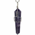 Lepidolite Point Healing Stone Pendant on Necklace