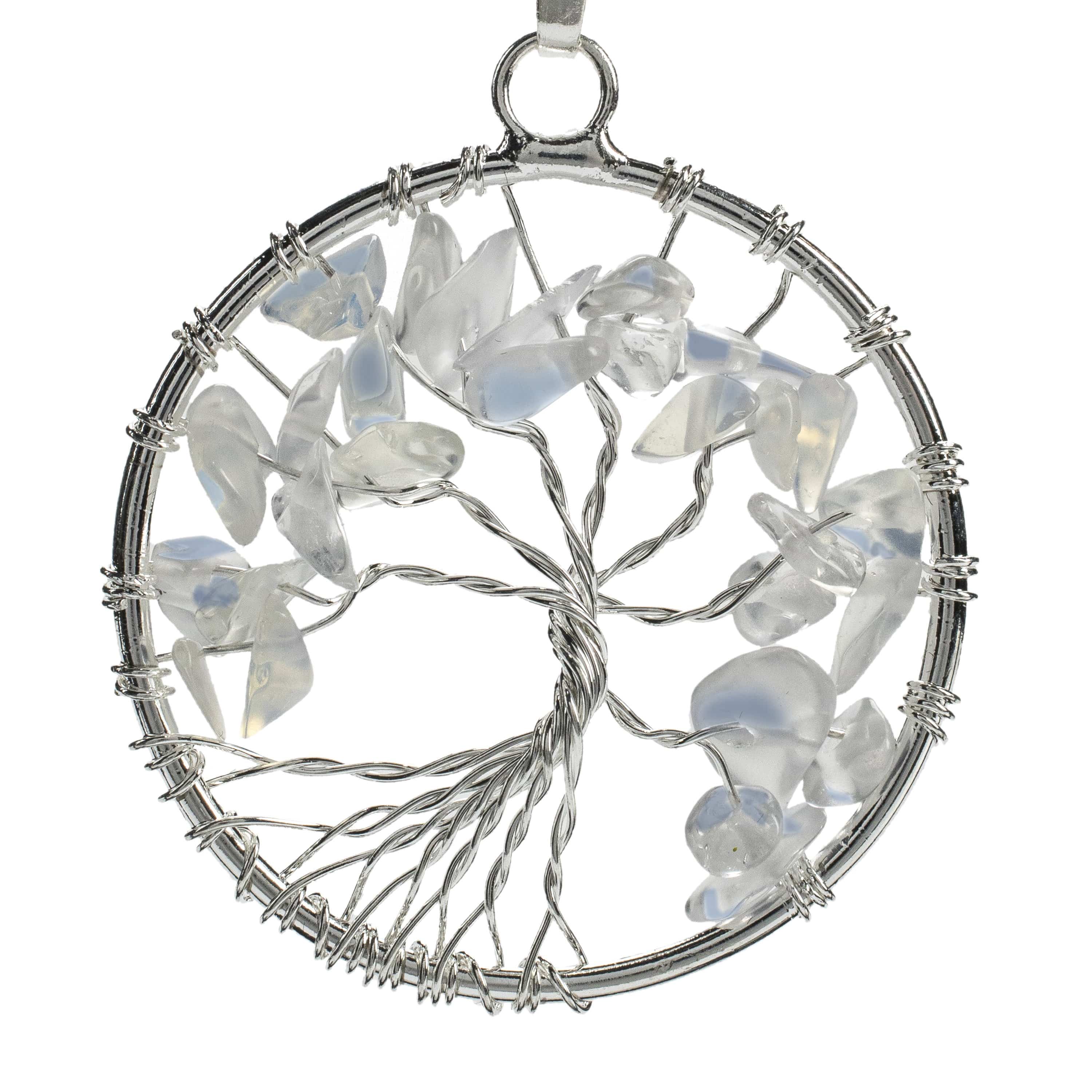 Kalifano Crystal Jewelry Moonstone Chakra Gemstone Tree Necklace & Stainless Steel Chain CJCN20-MS