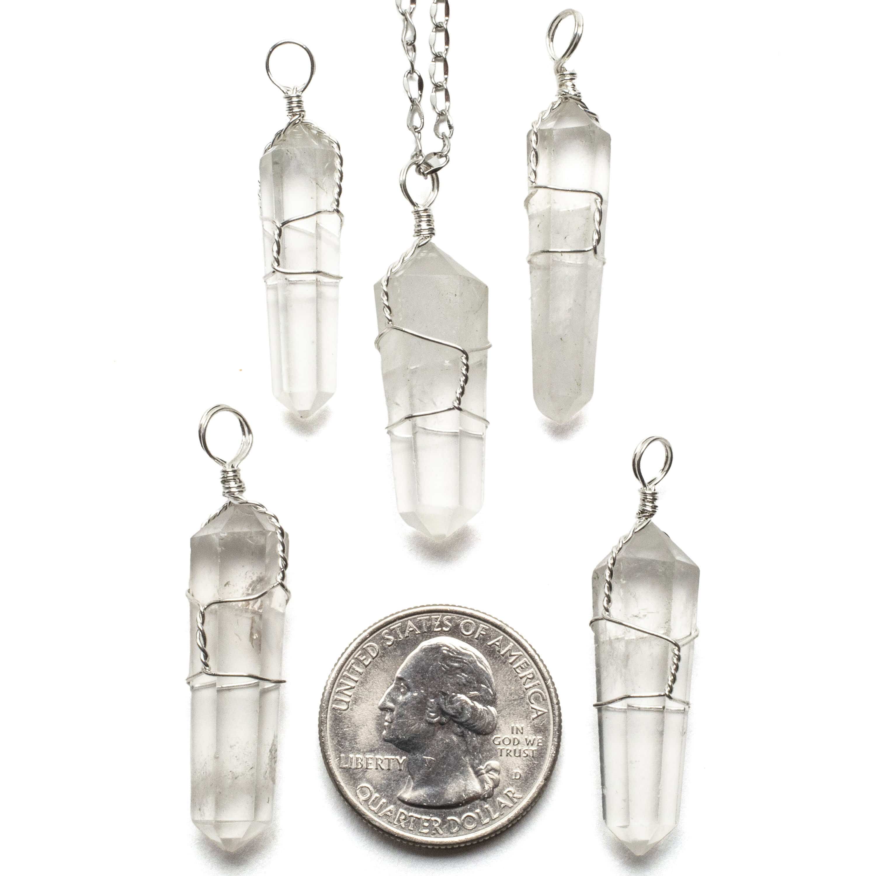 Kalifano Crystal Jewelry Quartz Point Healing Stone Pendant CJ20-QZ