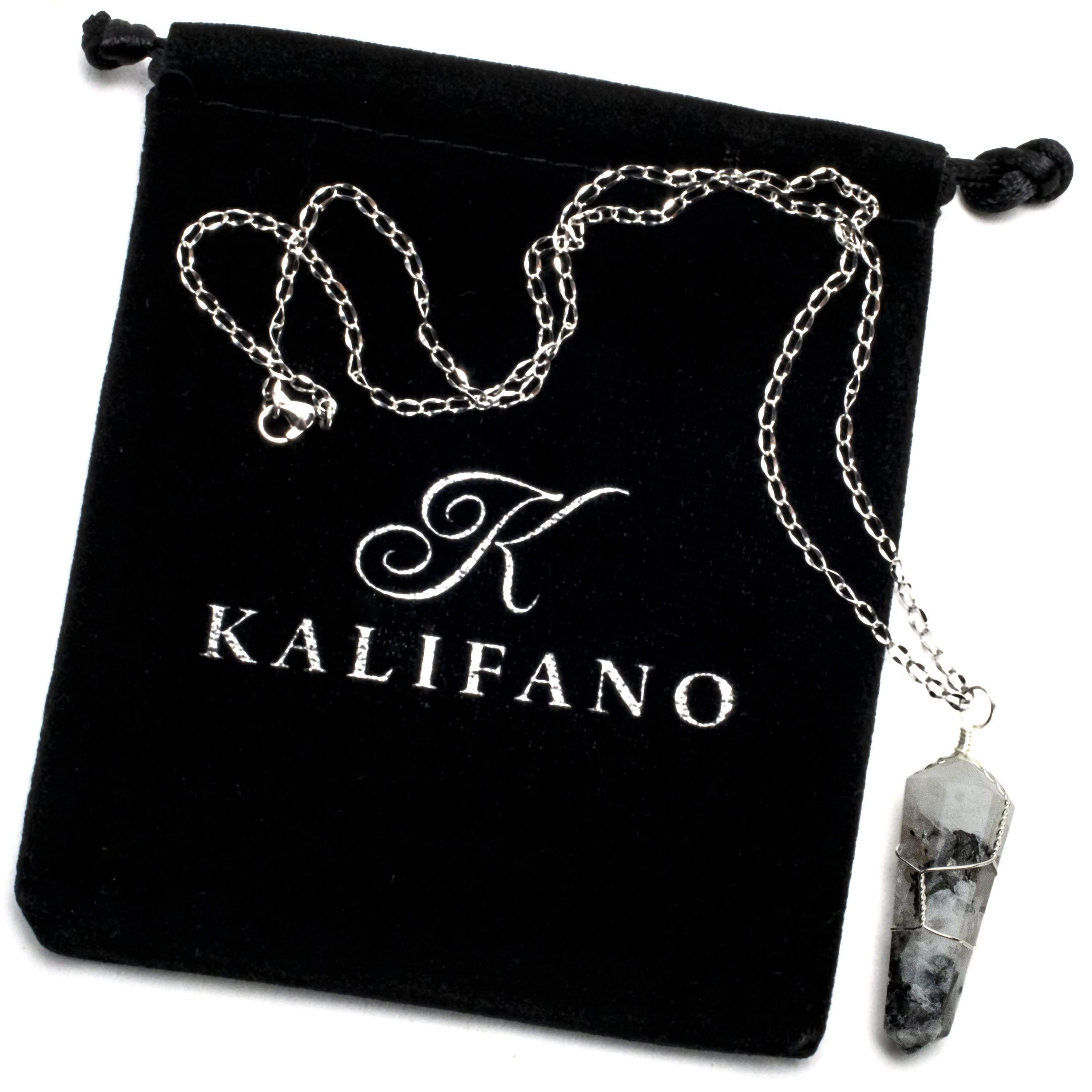 Kalifano Crystal Jewelry Rainbow Moonstone Point Healing Stone Pendant CJ20-RM
