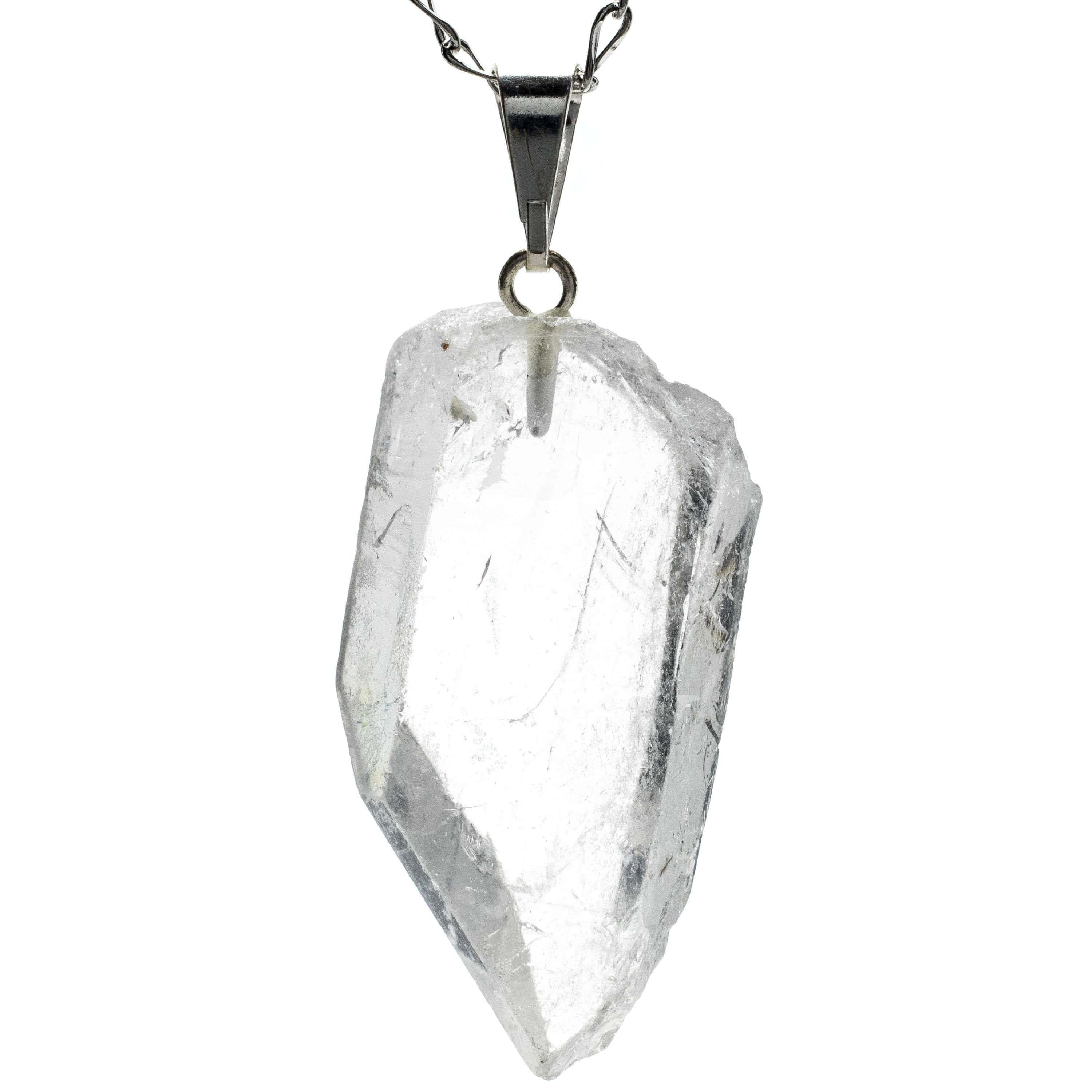 Kalifano Crystal Jewelry Raw Quartz Point Healing Stone Pendant CJ20-RQZ