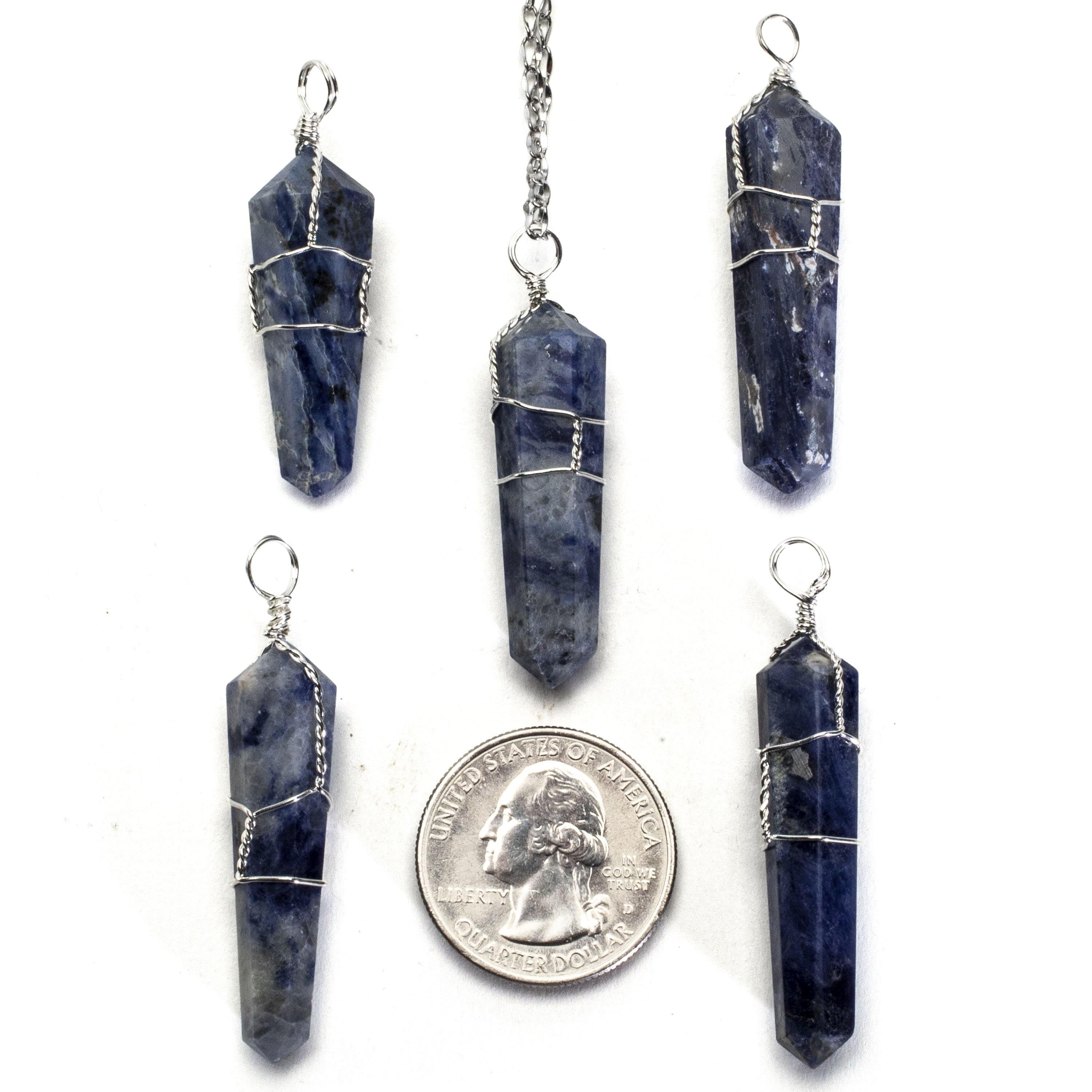 Kalifano Crystal Jewelry Sodalite Point Healing Stone Pendant CJ20-SD