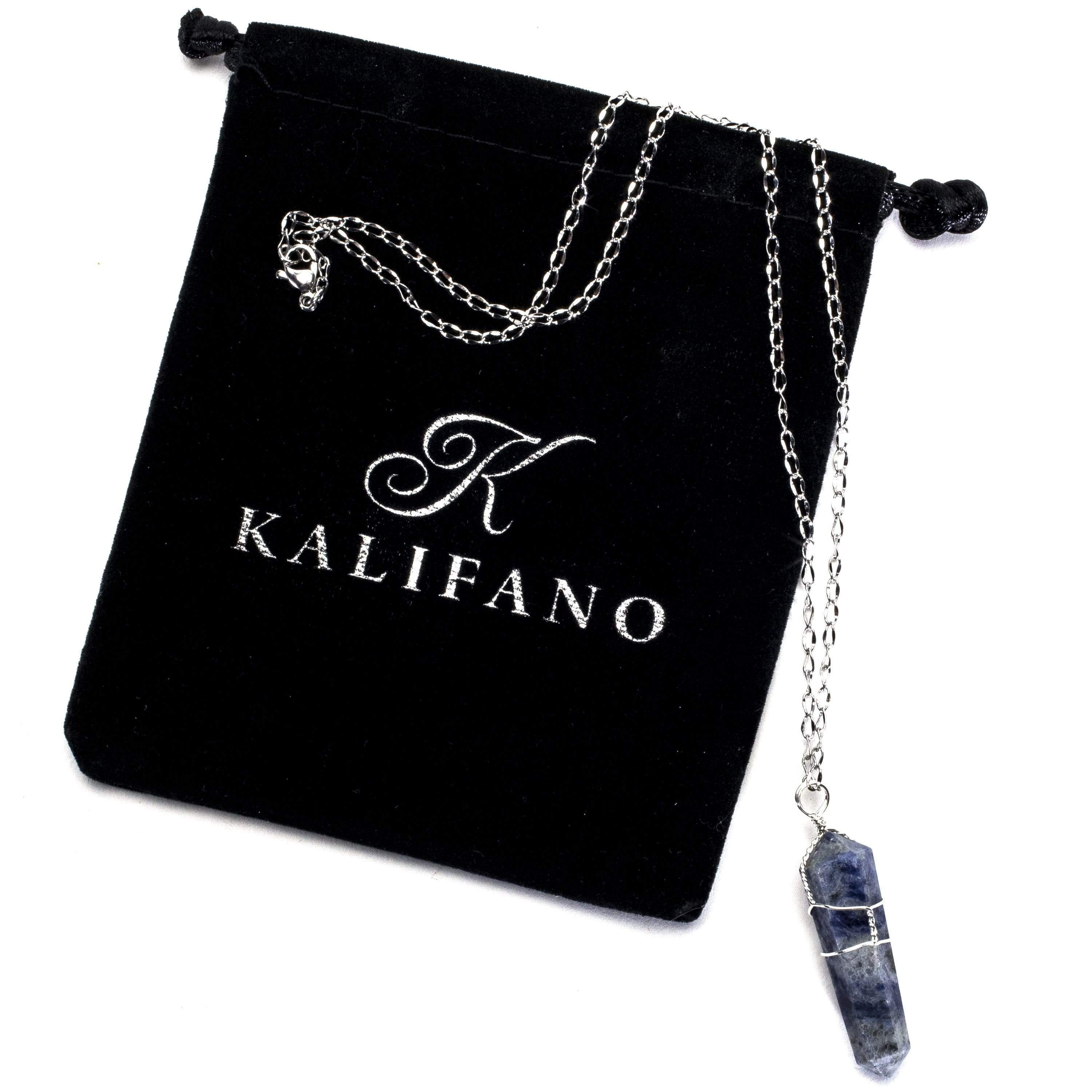 Kalifano Crystal Jewelry Sodalite Point Healing Stone Pendant CJ20-SD