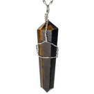 Tiger Eye Point Healing Stone Pendant on Necklace
