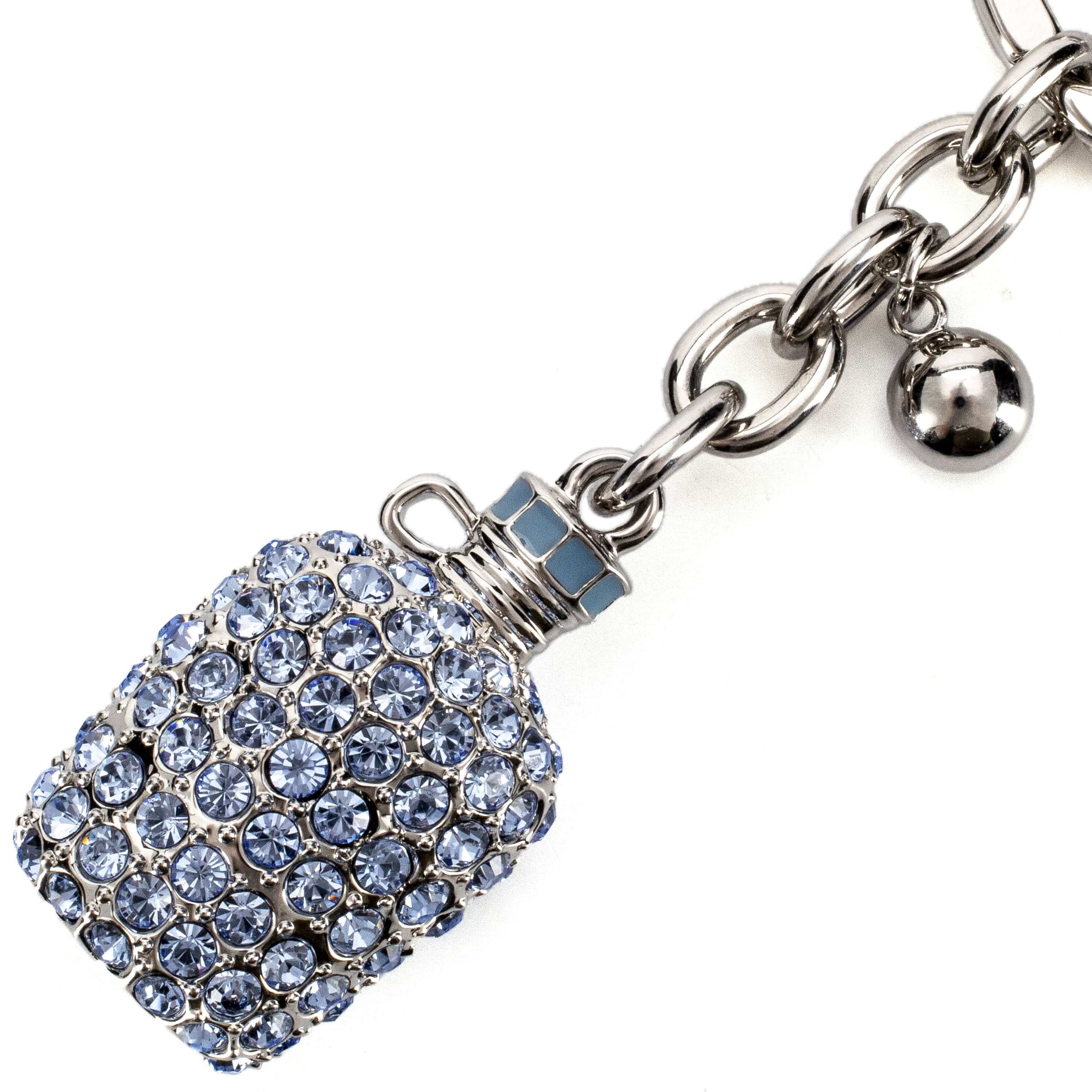 Kalifano Crystal Keychains Sapphire Bottle Keychain made with Swarovski Crystals SKC-083