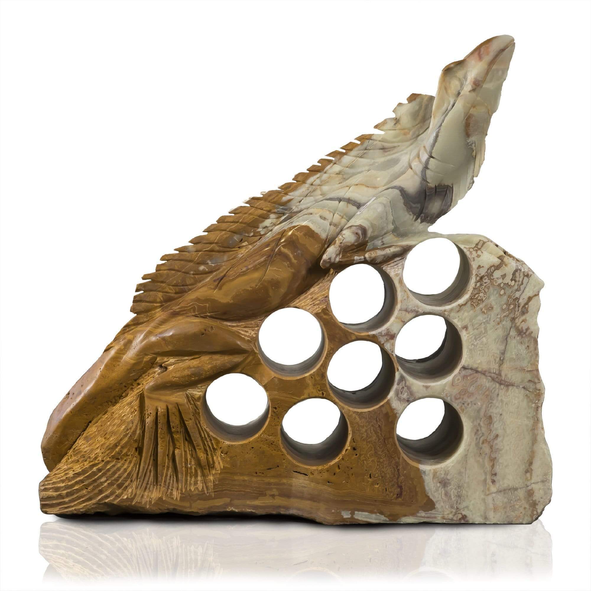 Kalifano Fossils & Minerals CARV10000.001 - Iguana Carving Onyx - Mexico CARV10000.001