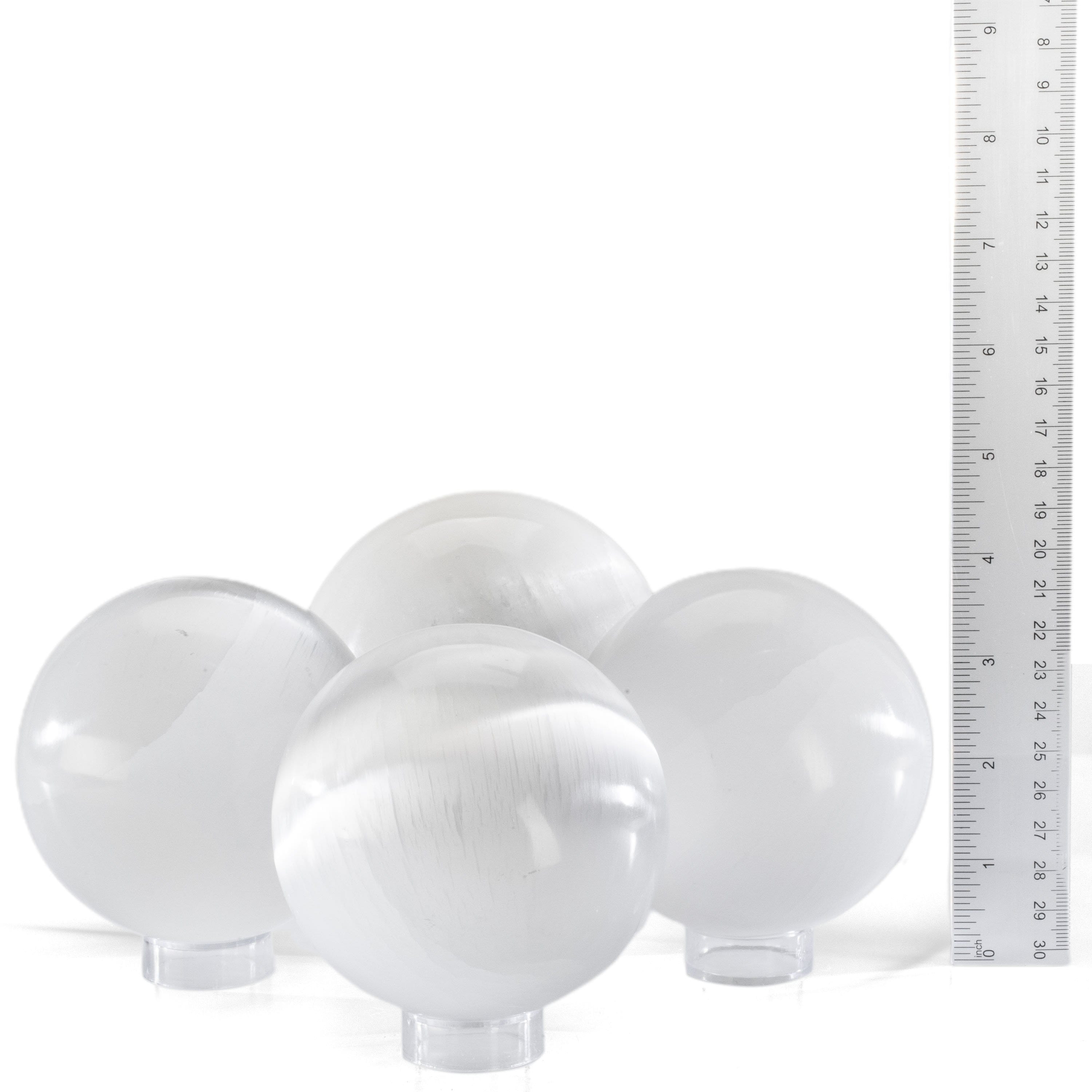 Kalifano Fossils & Minerals SS100-WH - White Selenite Sphere- 4 in. - Morocco SS100-WH