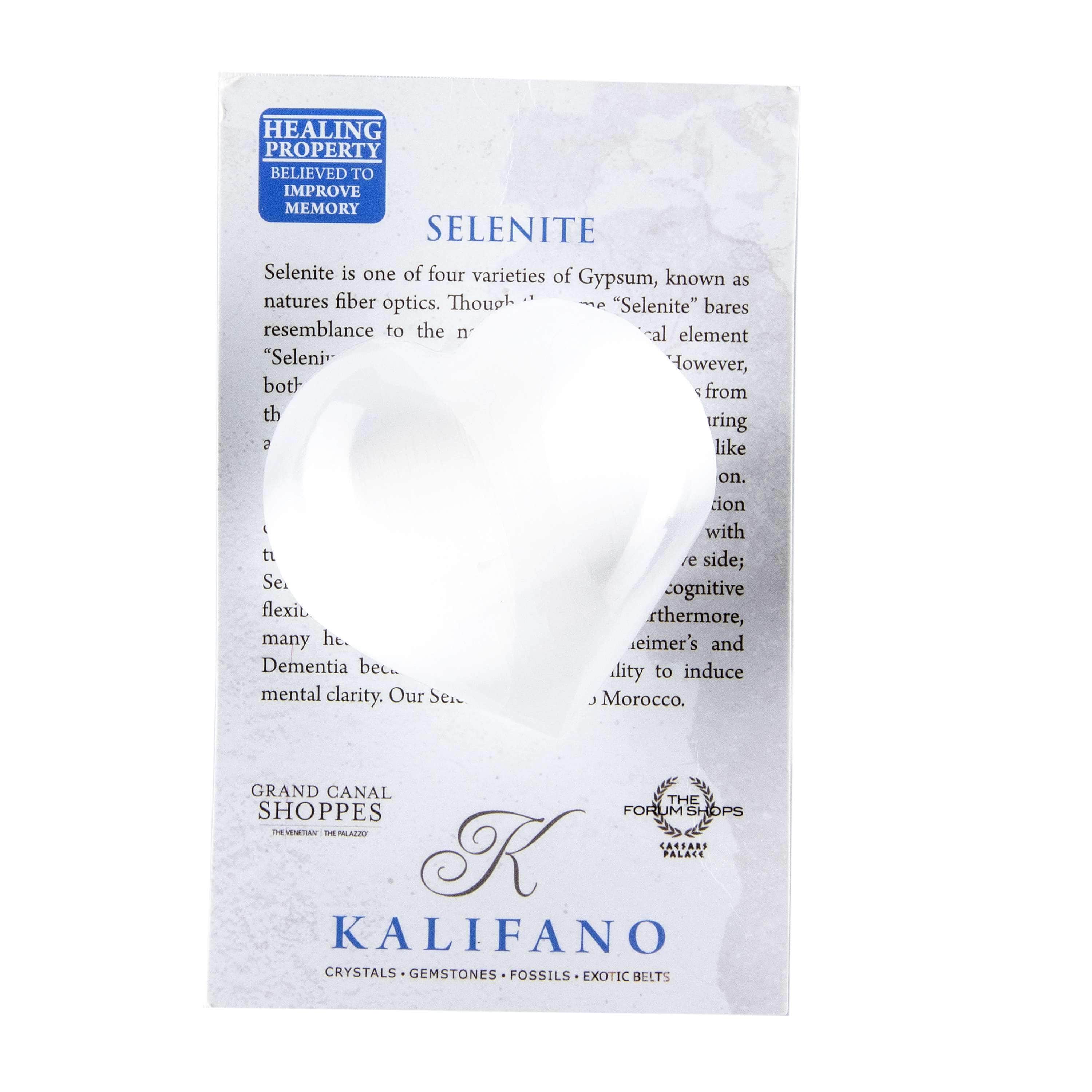 Kalifano Fossils & Minerals White Selenite Healing Heart from Morocco SHW20
