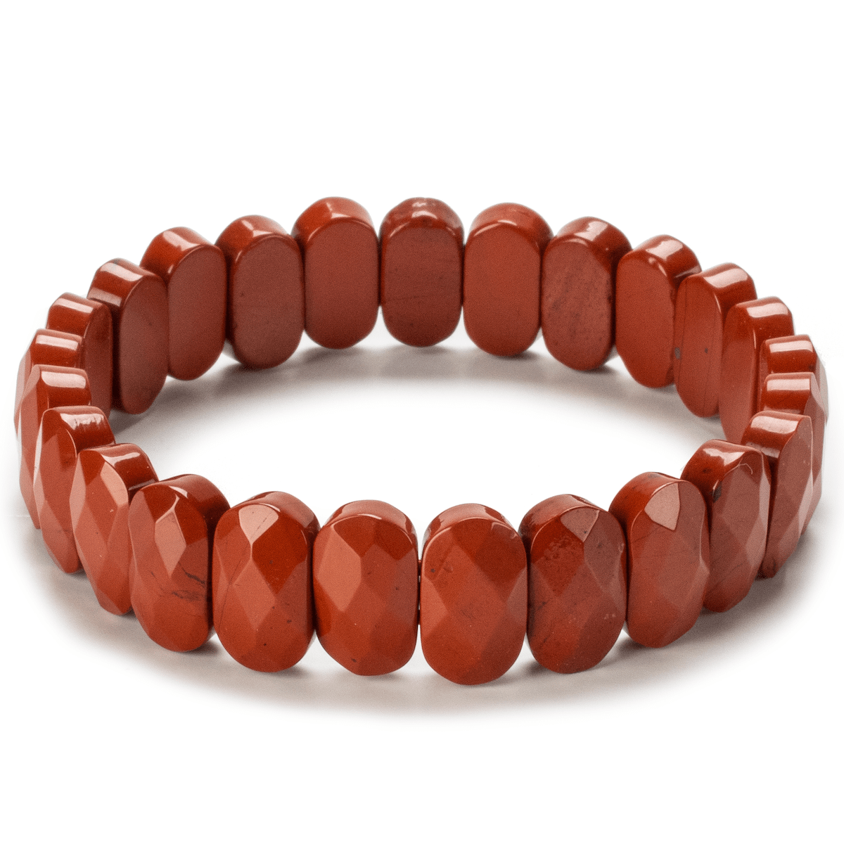 Kalifano Gemstone Bracelets Faceted Carnelian Gemstone Elastic Bracelet RED-BGP-018