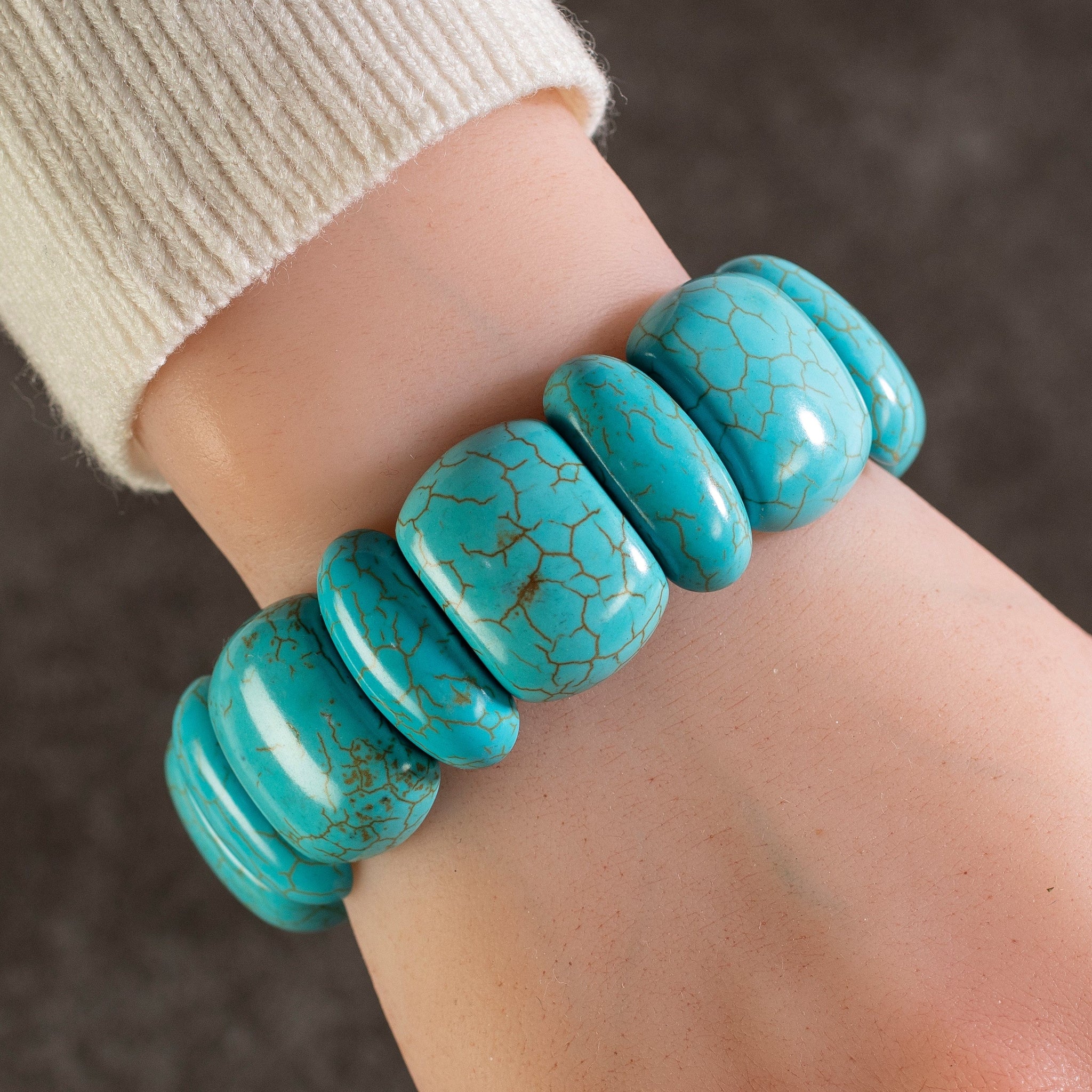 KALIFANO Howlite Turquoise Gemstone Bracelet for Sale