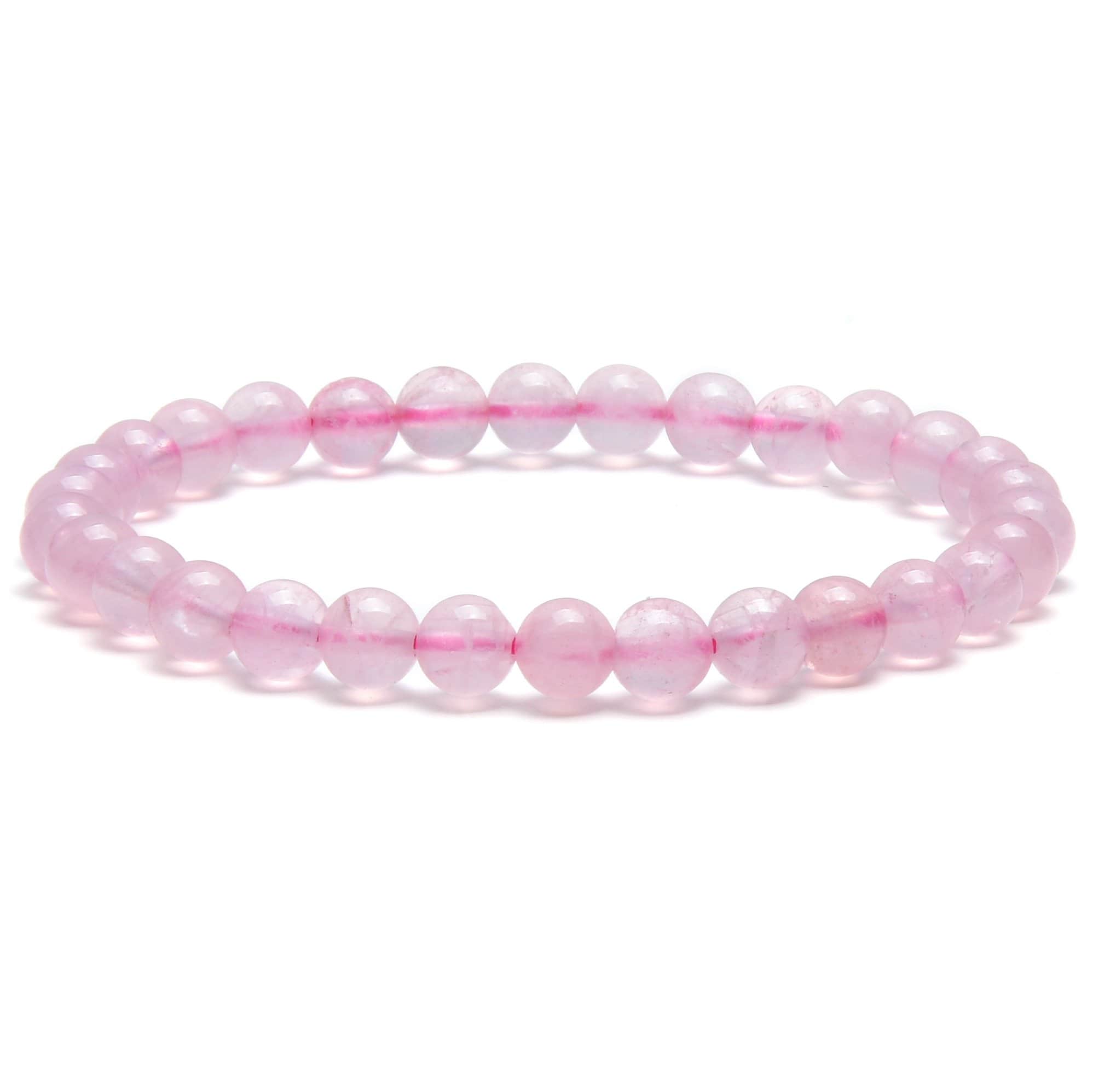 Rose Quartz Genuine Crystal Bracelet 6.5 Inches (Tiny Wrist)