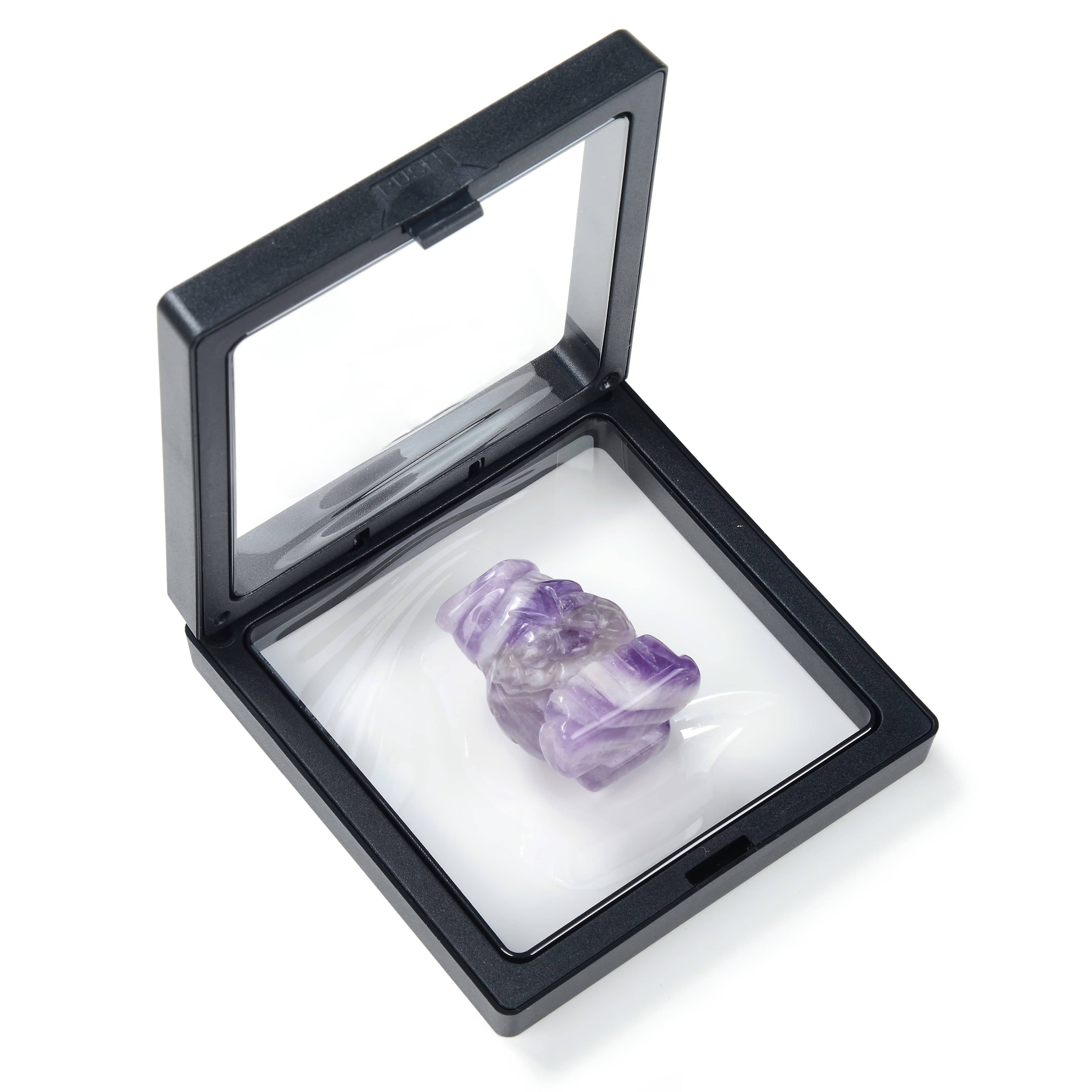 Kalifano Gemstone Carvings Amethyst Owl 1.5" Natural Gemstone Carving CV12-O-AM