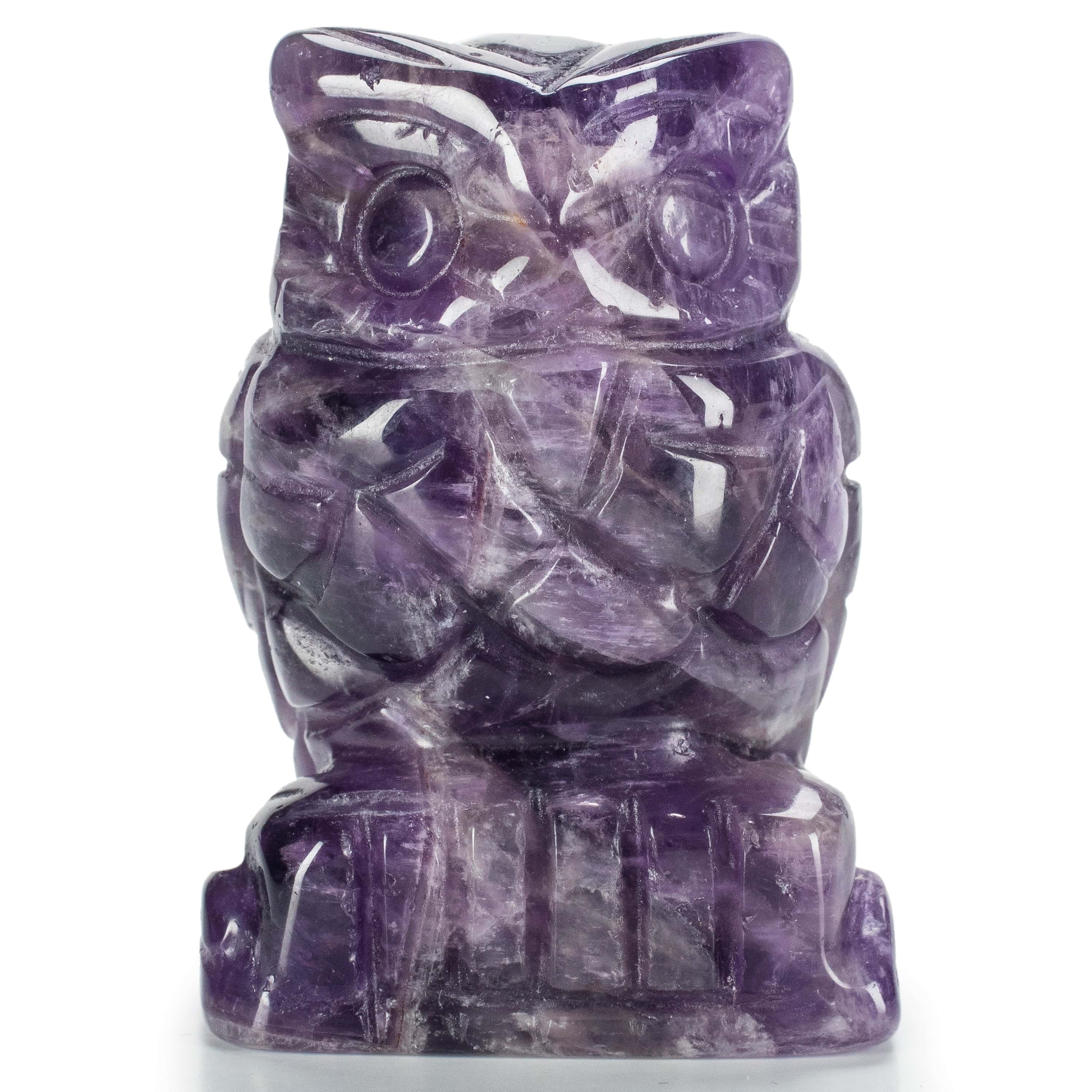 Kalifano Gemstone Carvings Amethyst Owl 2'' Natural Gemstone Carving CV28-O-AM