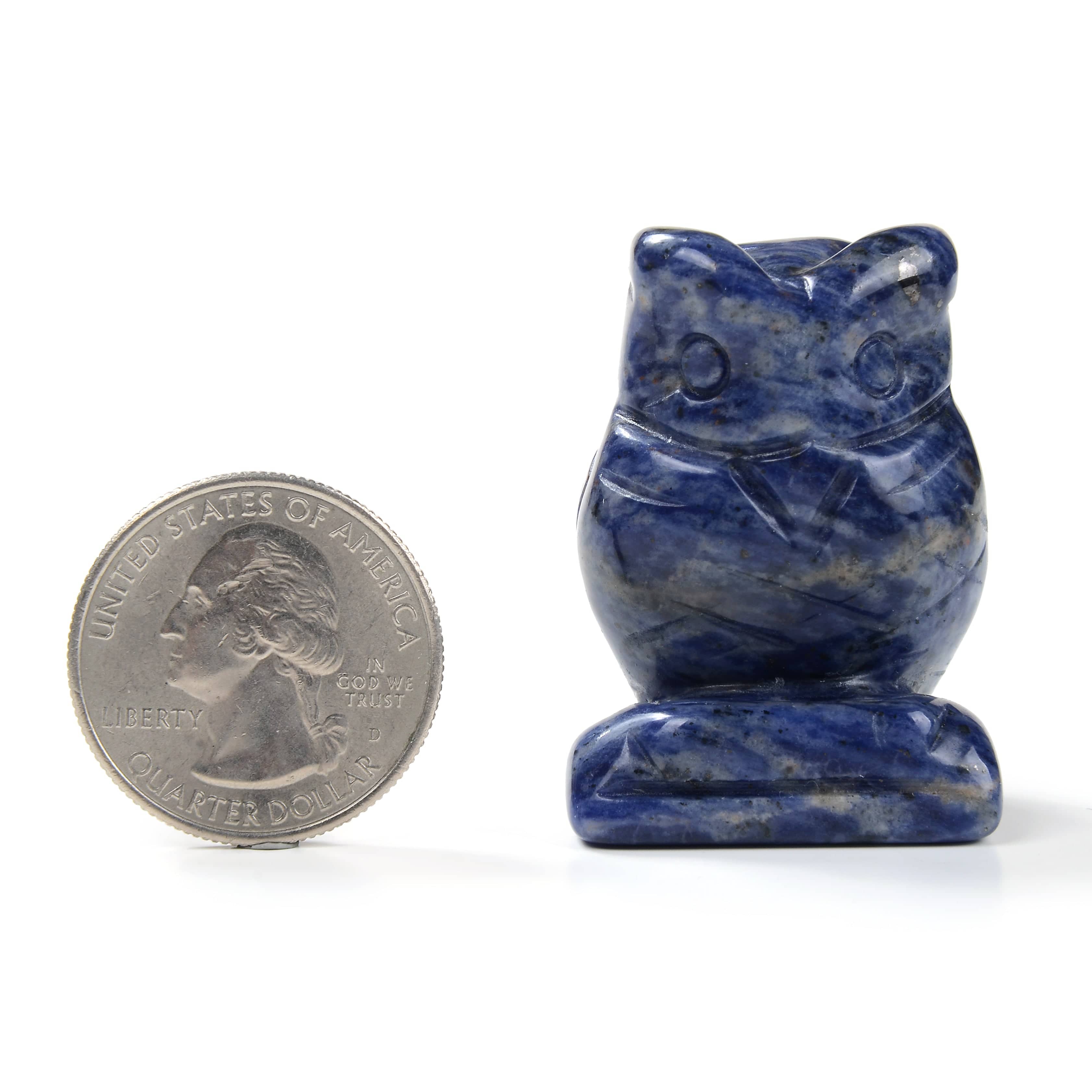 Kalifano Gemstone Carvings Blue Aventurine Owl 1.5" Gemstone Carving CV12-O-BA
