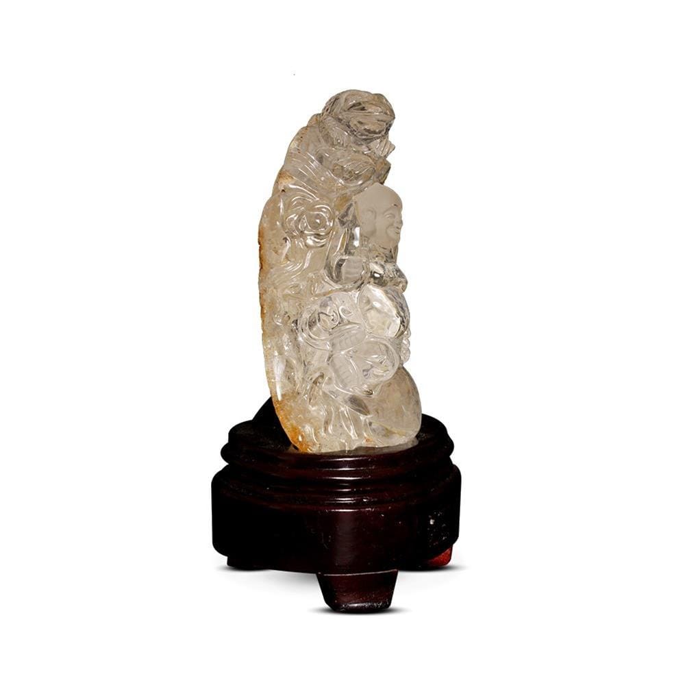 Kalifano Gemstone Carvings CARV3900.008 - Buddha Carving- Quartz Brazil 2,050 Grams CARV3900.008