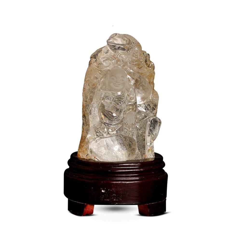 Kalifano Gemstone Carvings CARV3900.008 - Buddha Carving- Quartz Brazil 2,050 Grams CARV3900.008