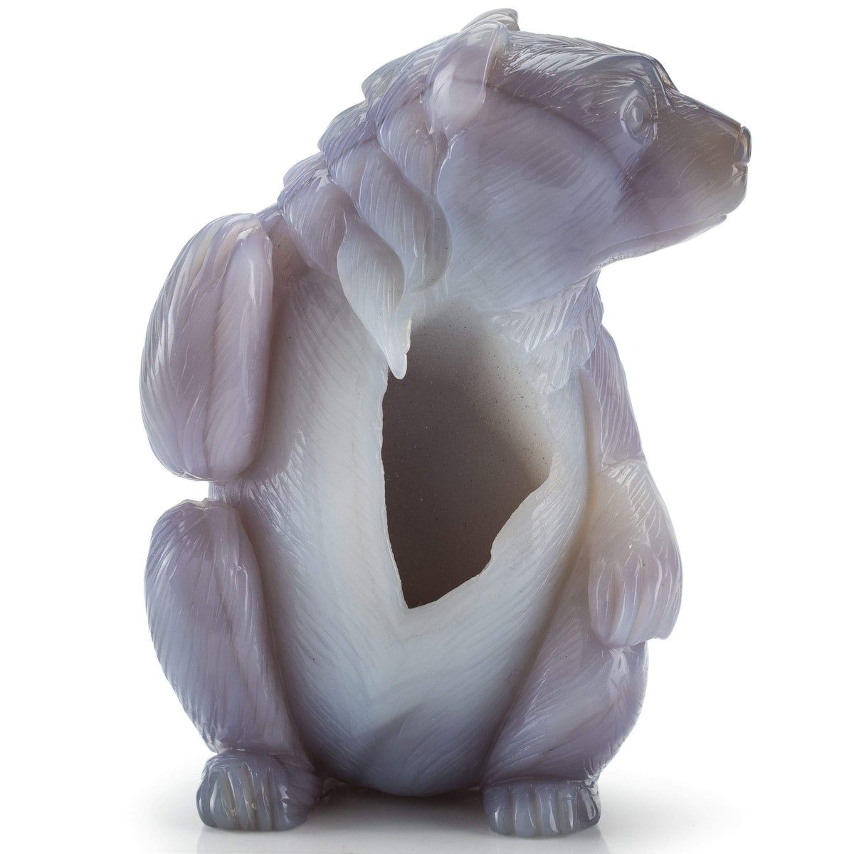 Kalifano Gemstone Carvings Chalcedony Agate Hand-Carved Bear Carving CV800.001