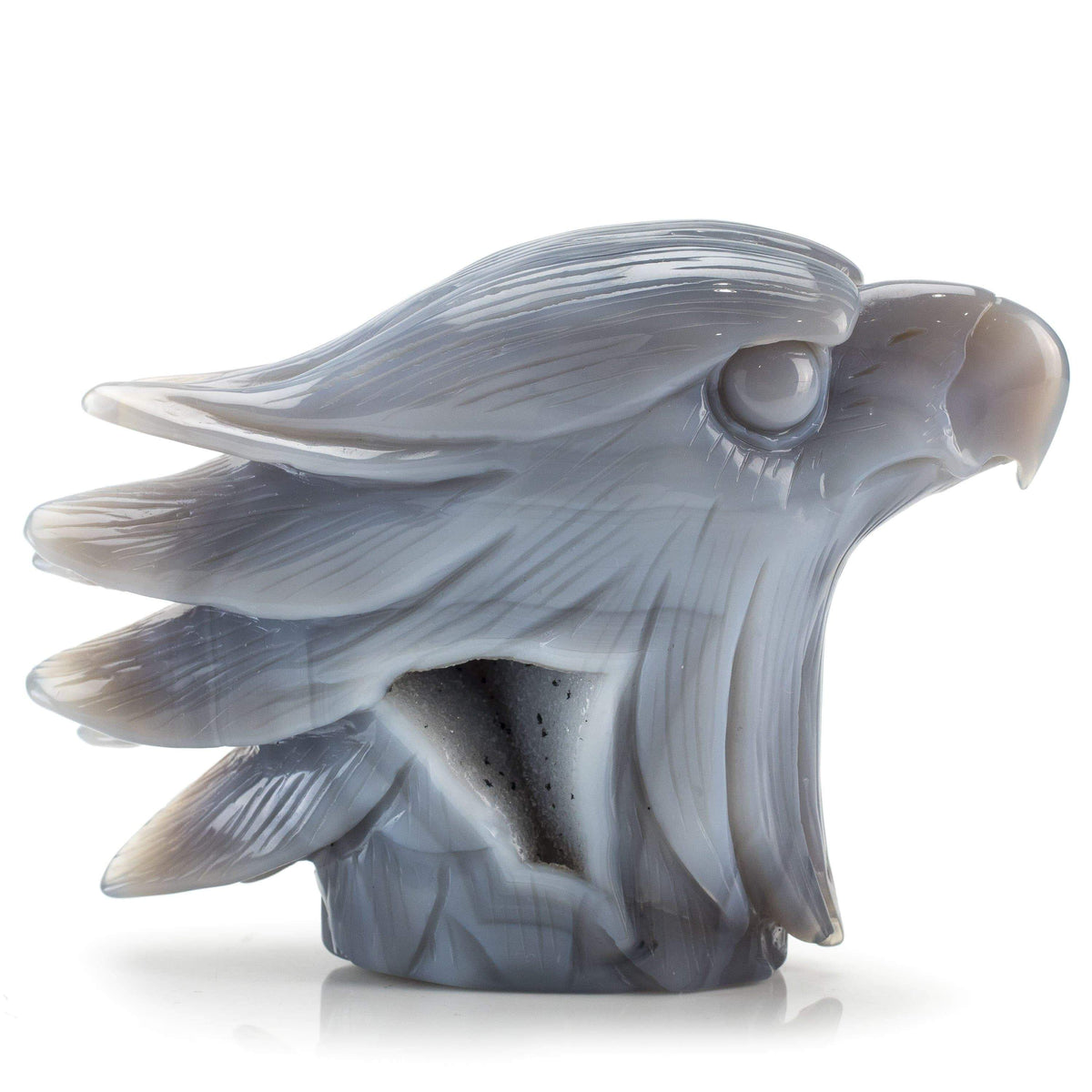 Kalifano Gemstone Carvings Chalcedony Agate Hand-Carved Eagle Carving CV425.002